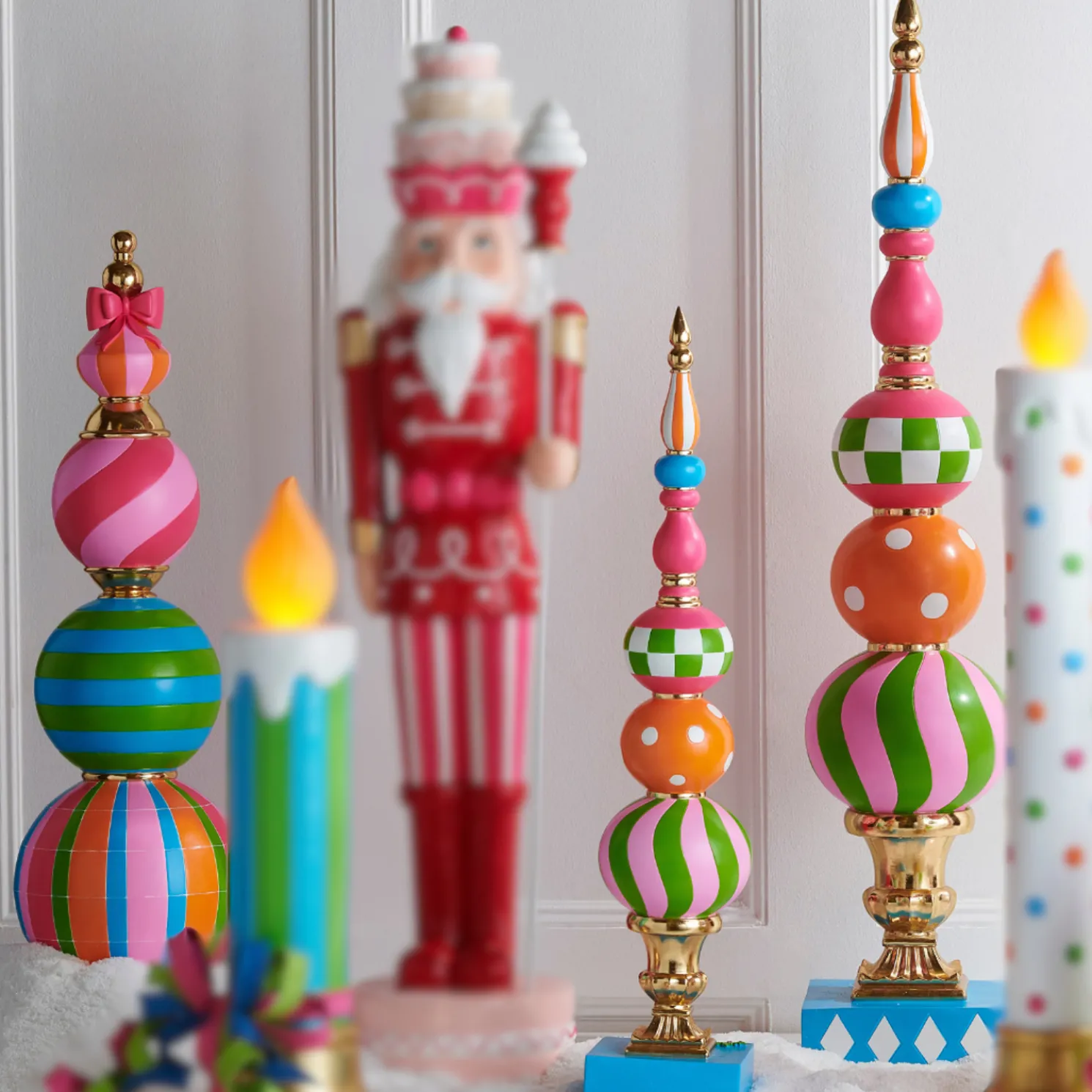 Raz 36" or 52" Large Bright Multicolor Finial Christmas Decoration