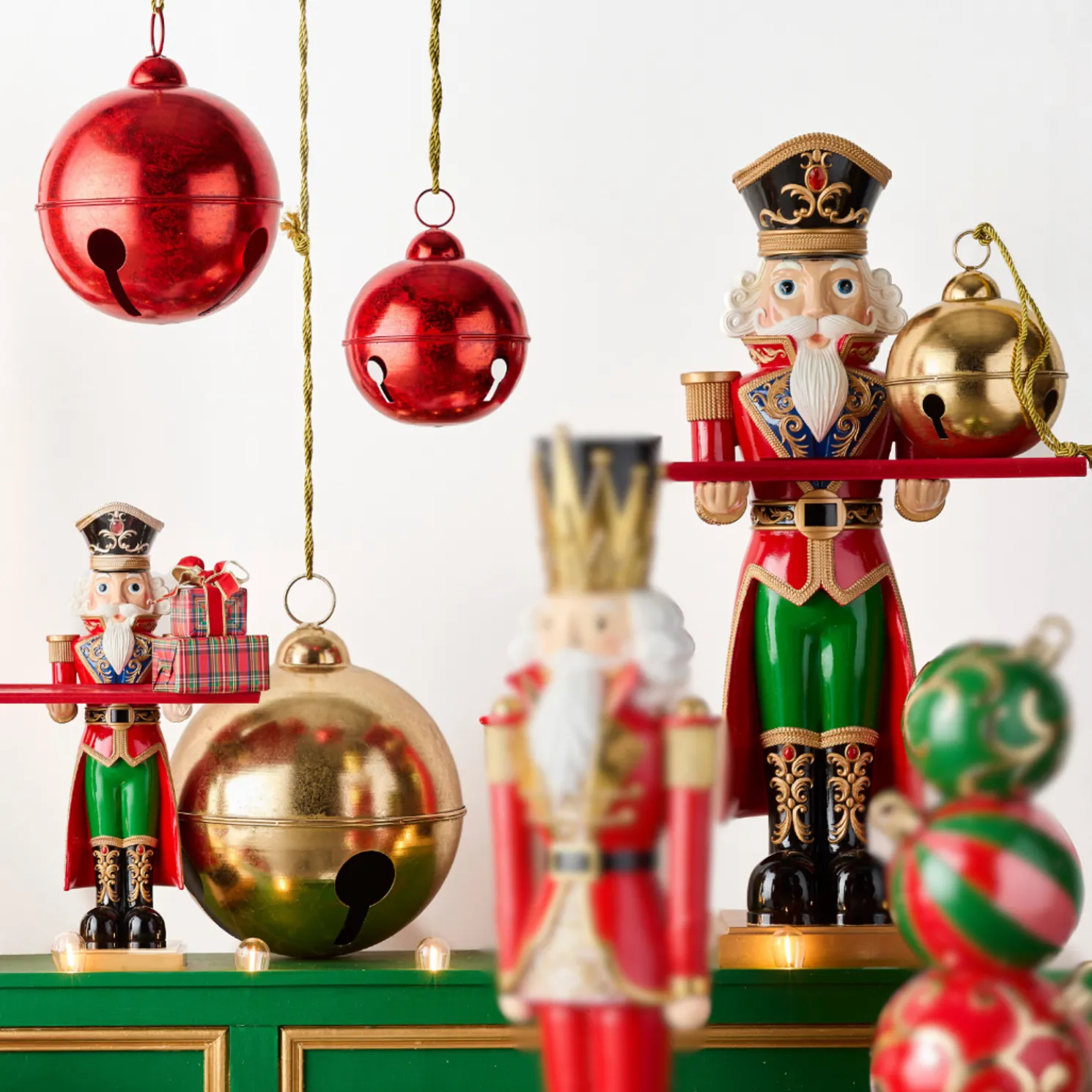 Raz 23.75" or 42" Large Christmas Nutcracker Butler Figure Holding Tray