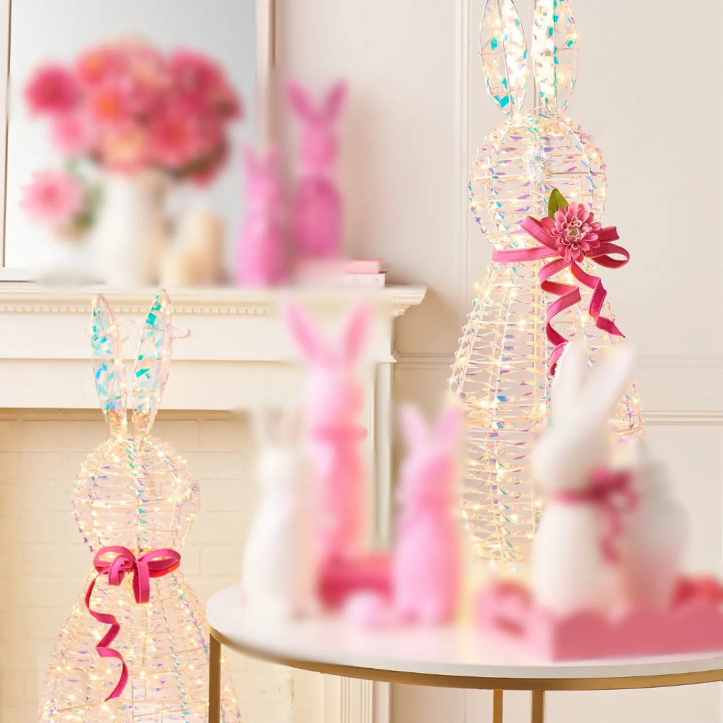 Raz 36.5" or 47" Lighted Bunny Easter Decoration