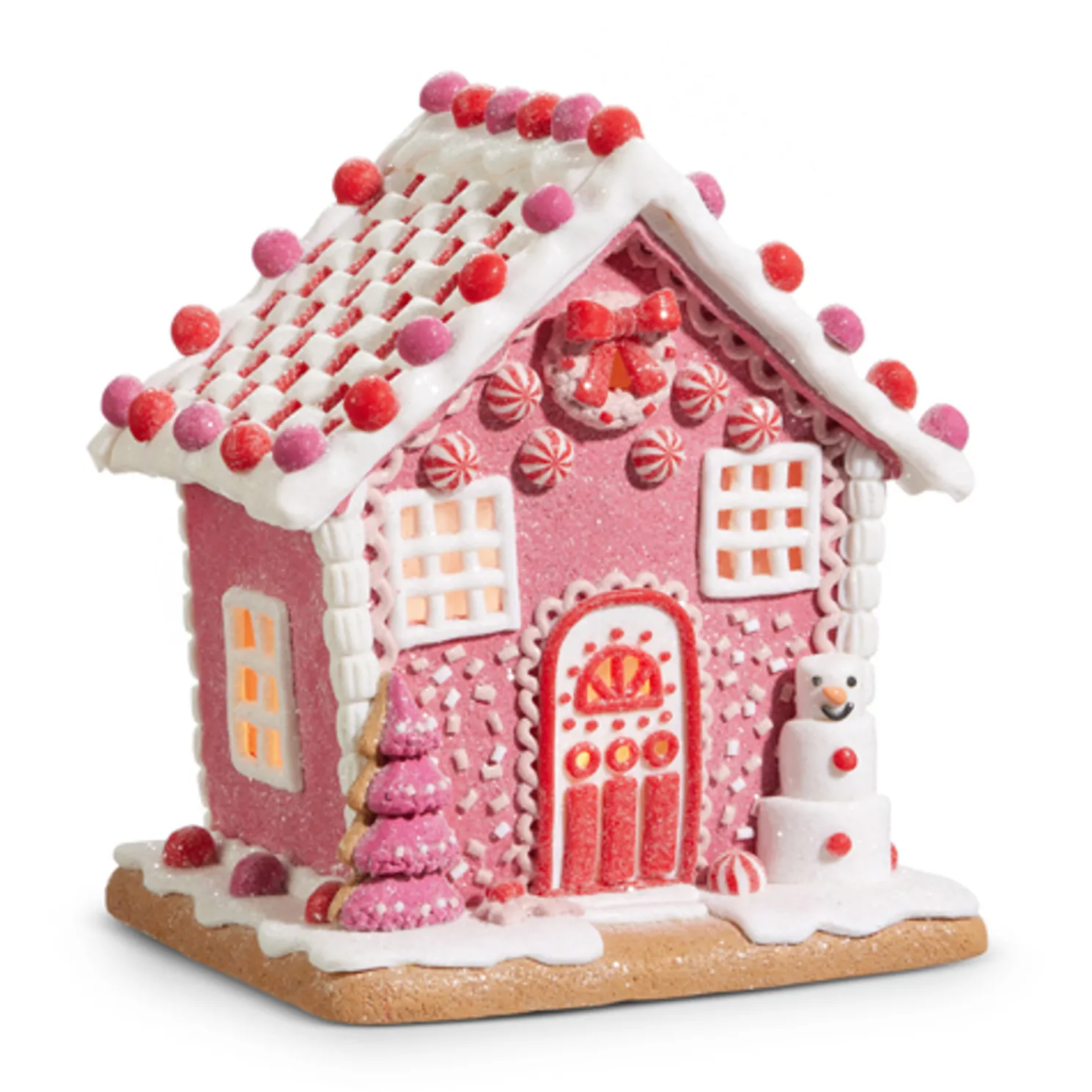 Raz 8.5" or 11.5" Lighted Pink Gingerbread House