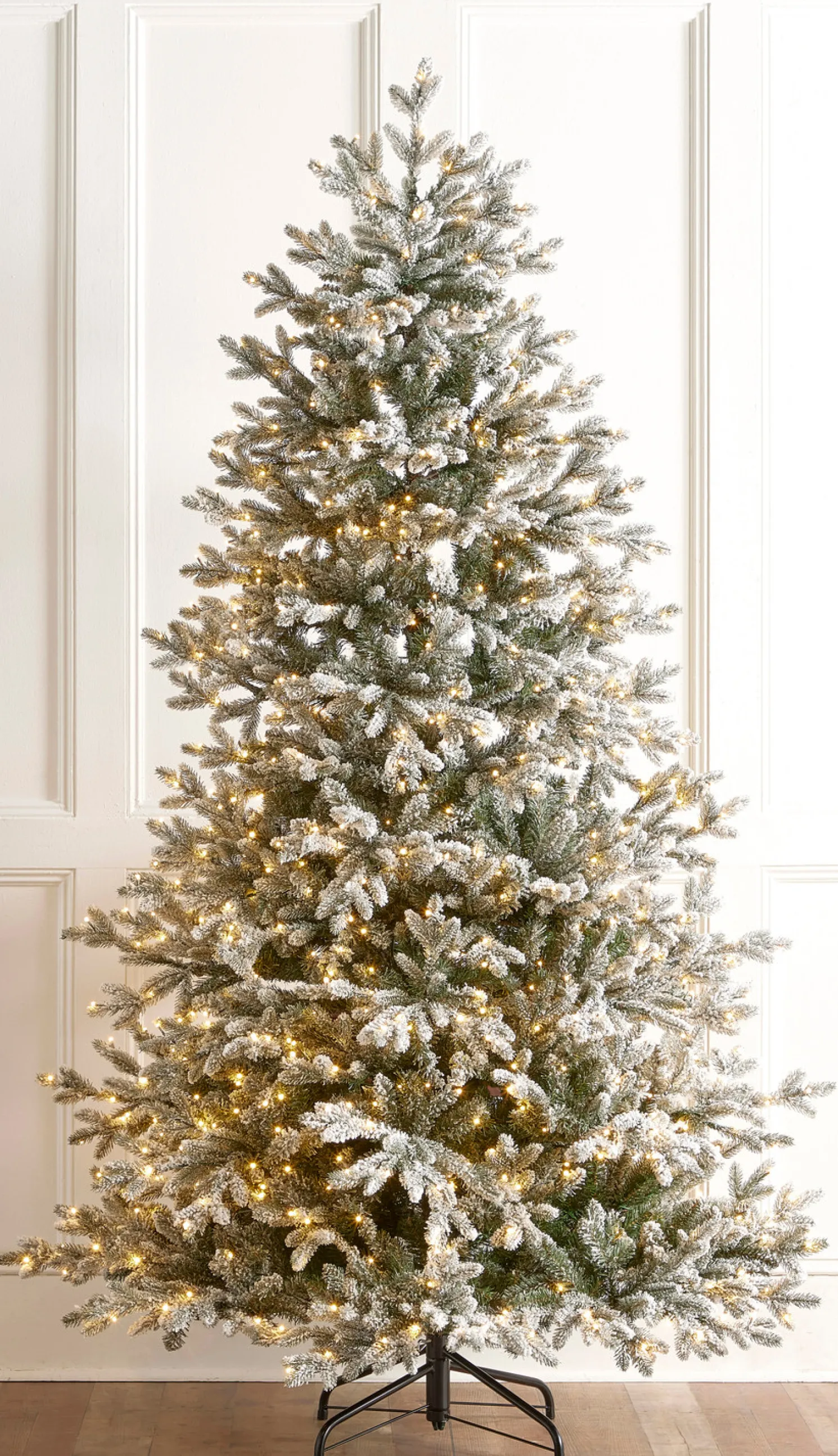 Raz 7.5' or 9' O Tannenbaum Snowy Nordic Fir Christmas Tree with Brilliant LED Lights