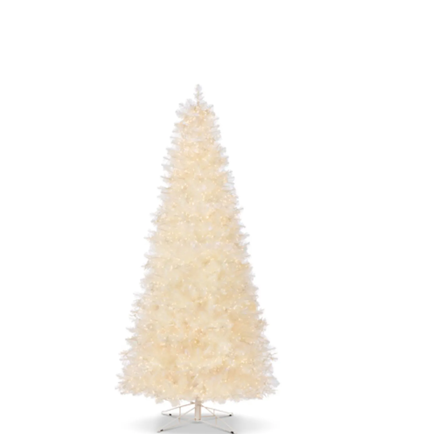 Raz 7.5' or 9' O Tannenbaum Crystal Iridescent White Pine Christmas Tree with Cluster LED Lights