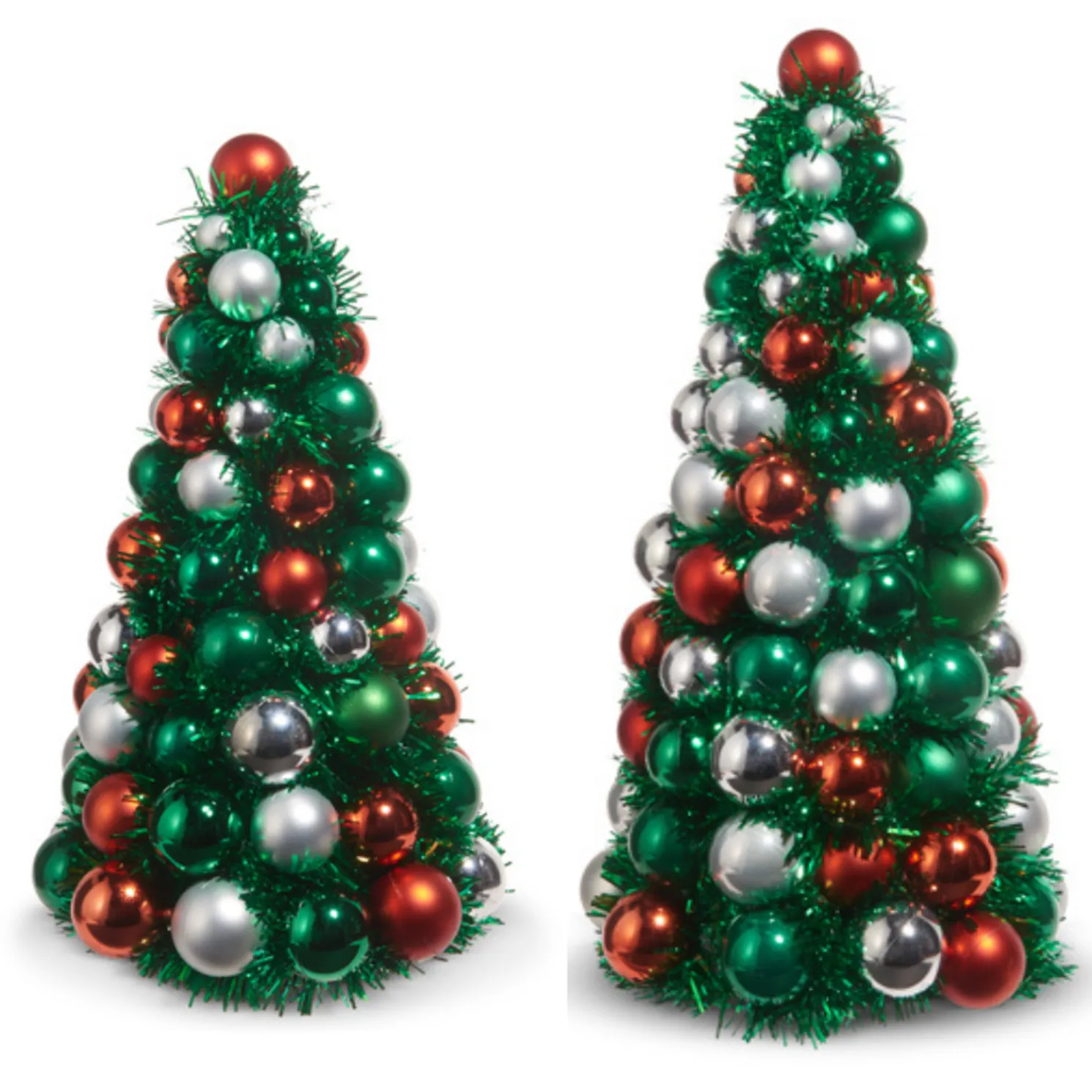 Raz 13" or 15.5" Red and Green Ball Ornament Tree Christmas Decoration