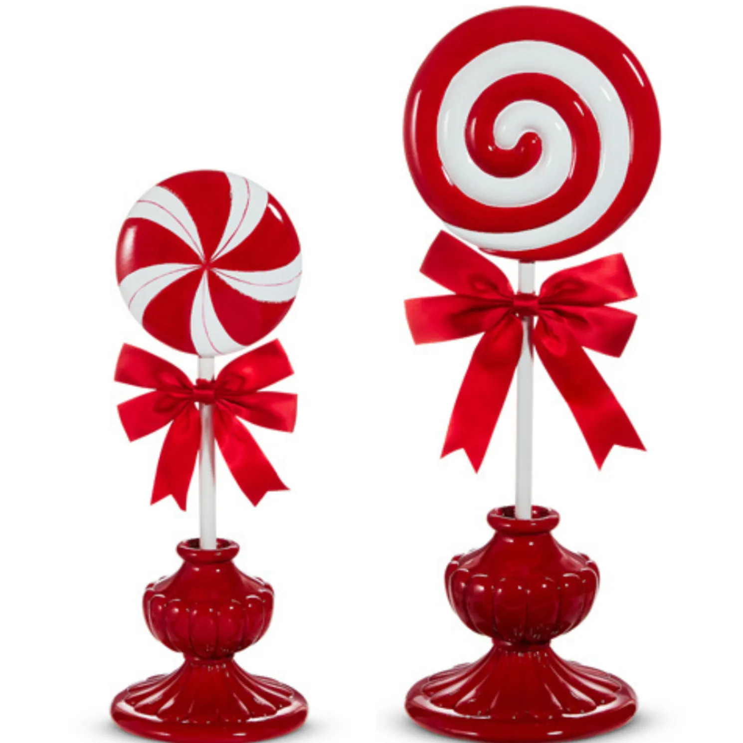 Raz 17" or 22" Red and White Peppermint Lollipop Christmas Figure