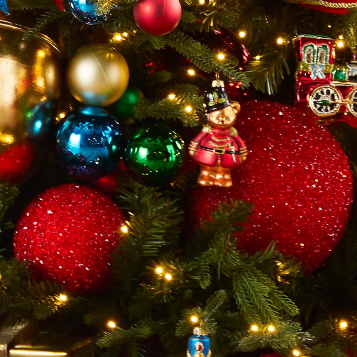 Raz 6" or 8" Red Glitter Ball Christmas Ornament