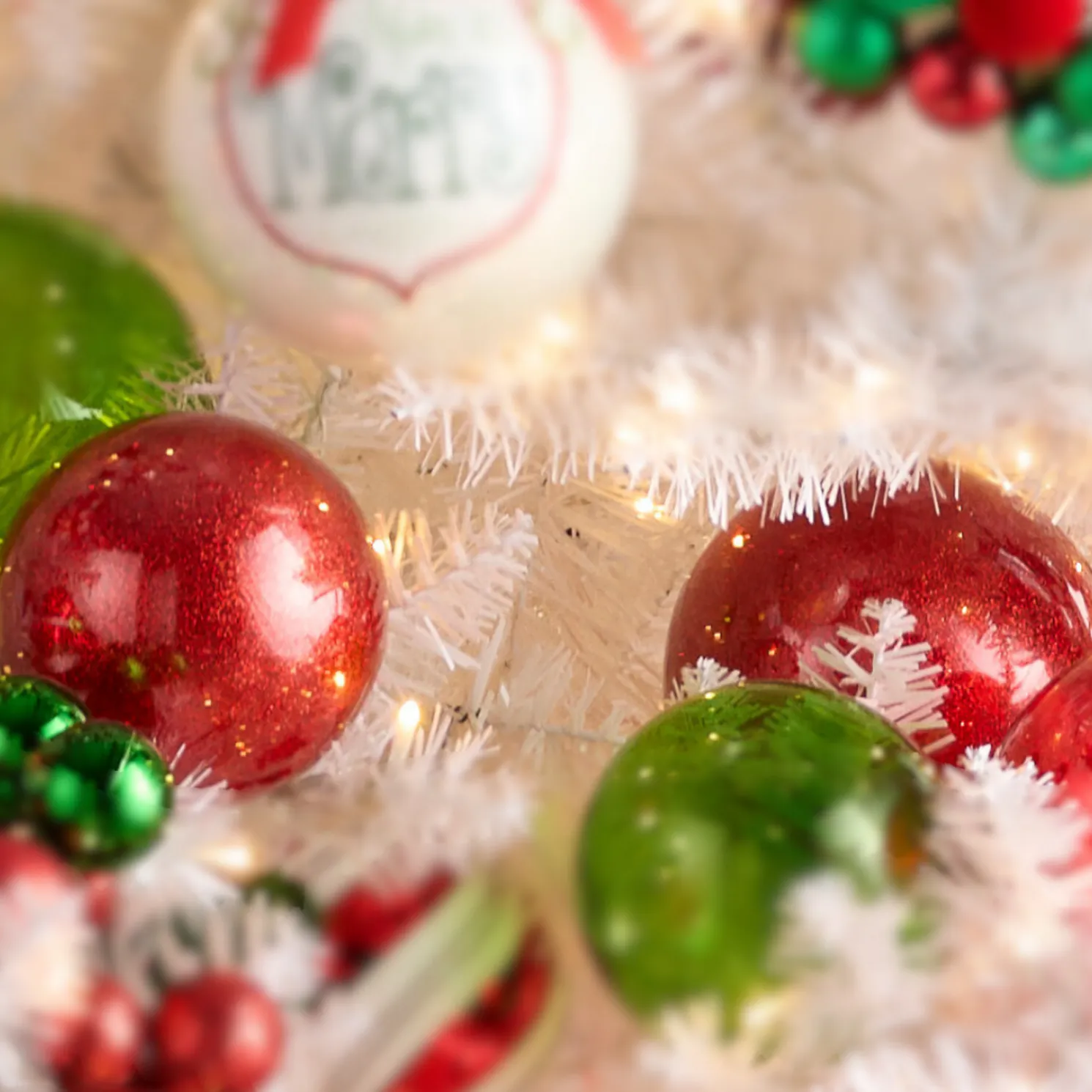 Raz 4" or 5" Red Glitter Blown Glass Christmas Ornament