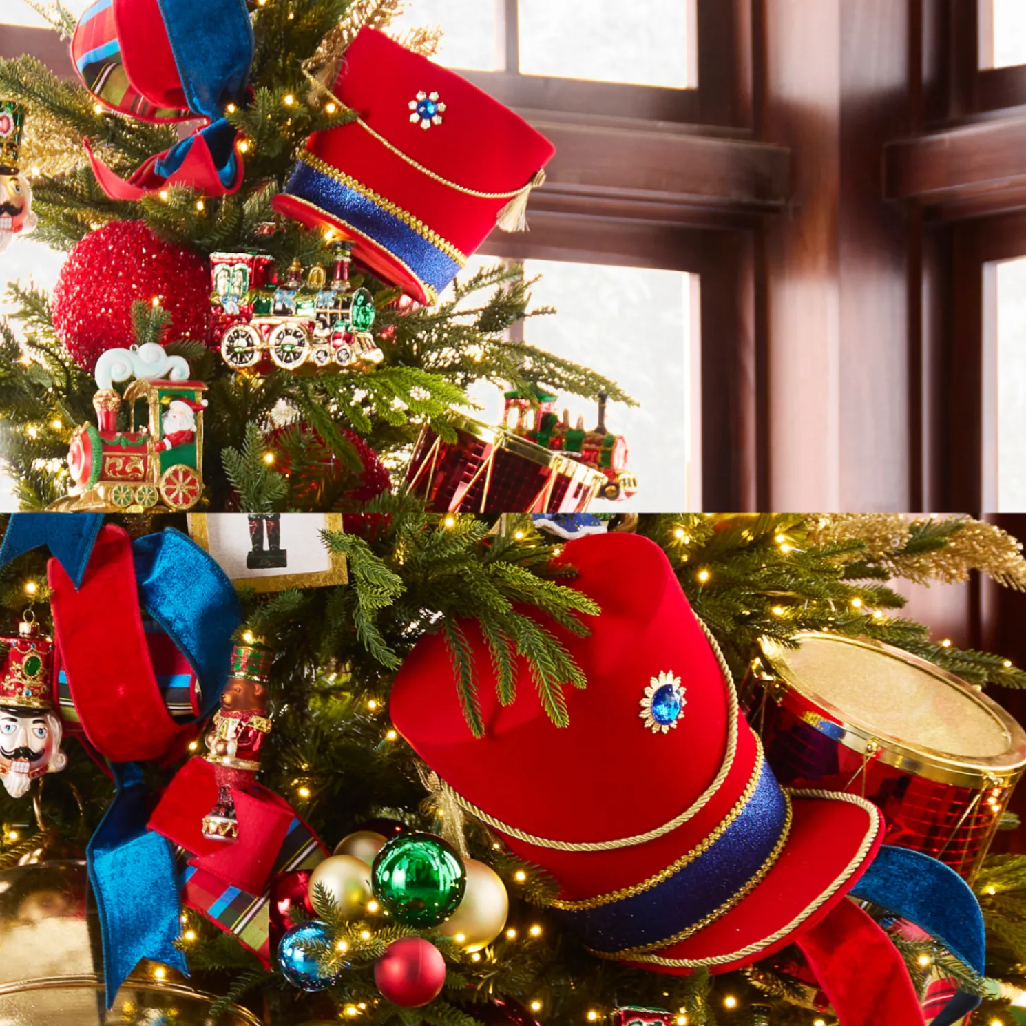 Raz 11.5" or 8.25" Red Nutcracker Hat Christmas Tree Topper Decoration