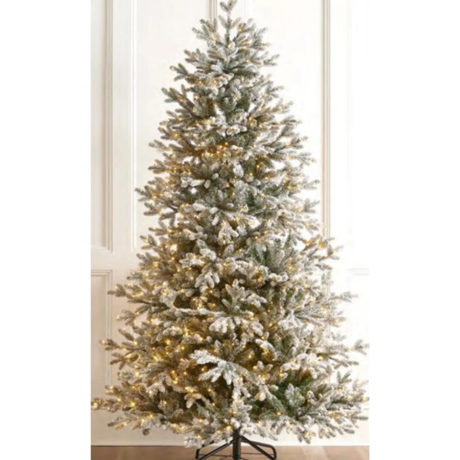 Raz 7.5' or 9' Snowy Nordic Fir with Brilliant Color Change LED Lights Christmas Tree