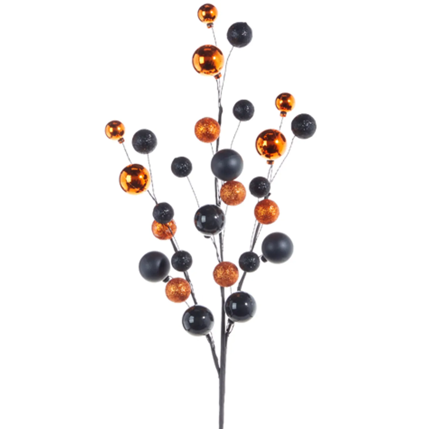 Raz 31" Orange and Black Ornament Ball Halloween Spray F4202447