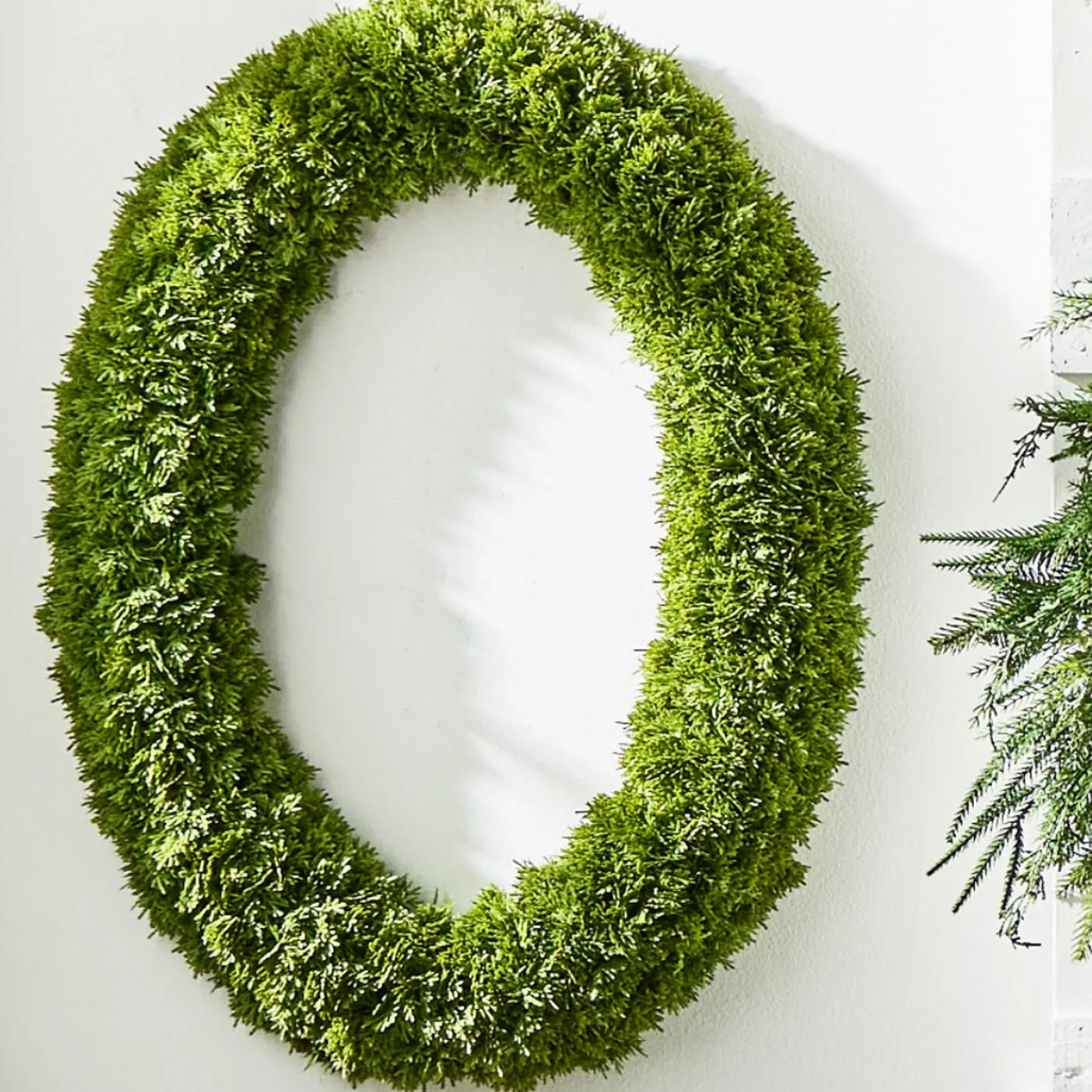 Raz 30.5" Oval Real Feel Cedar Christmas Wreath W4341737