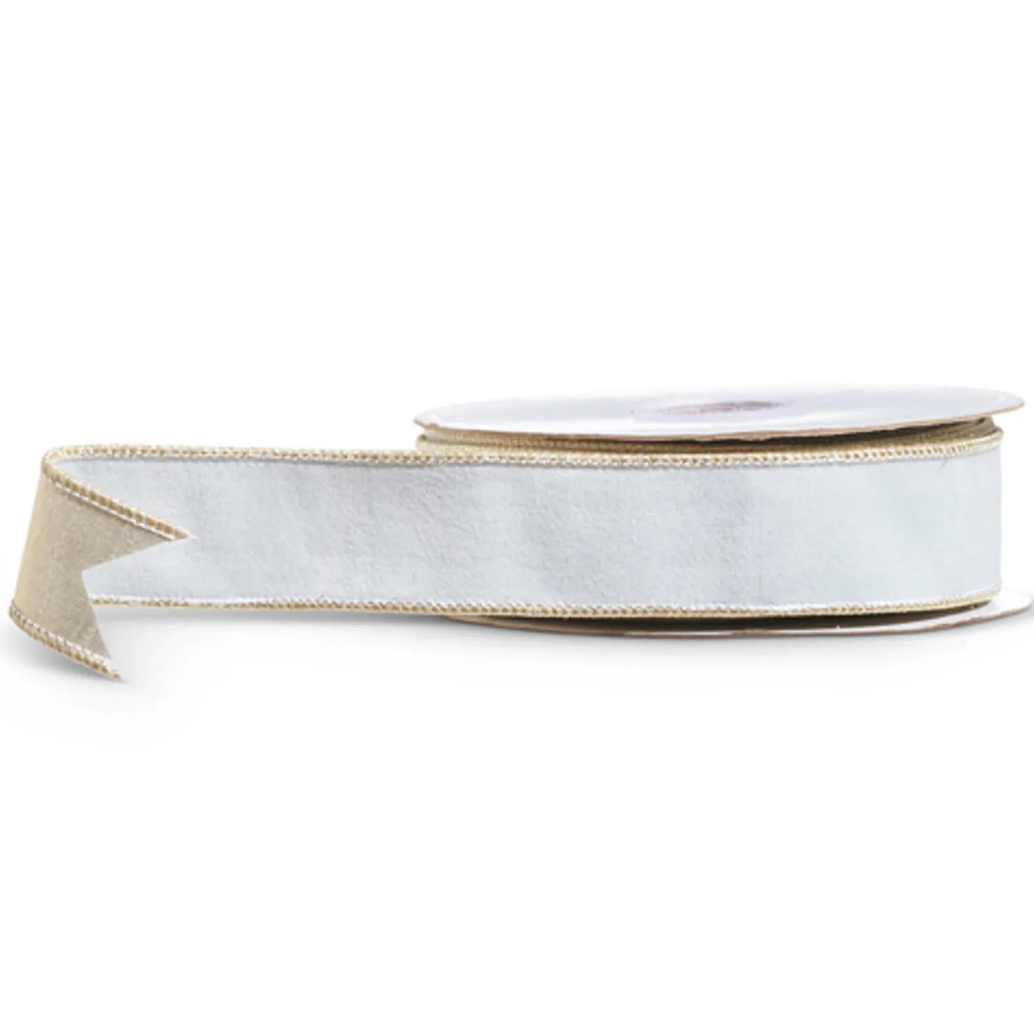 Raz 1.5" Pale Blue with Gold Trim Wired Christmas Ribbon R4427750