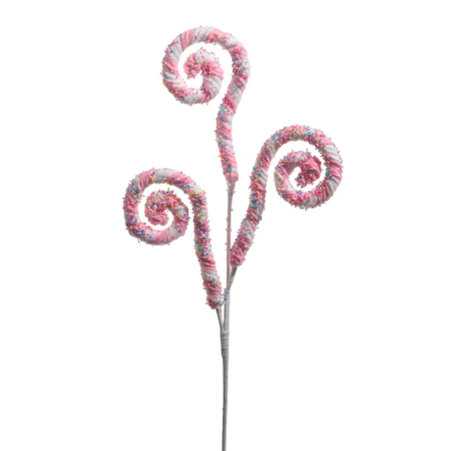 Raz 29.5" Pink and White Sprinkle Candy Swirl Christmas Spray F4506676