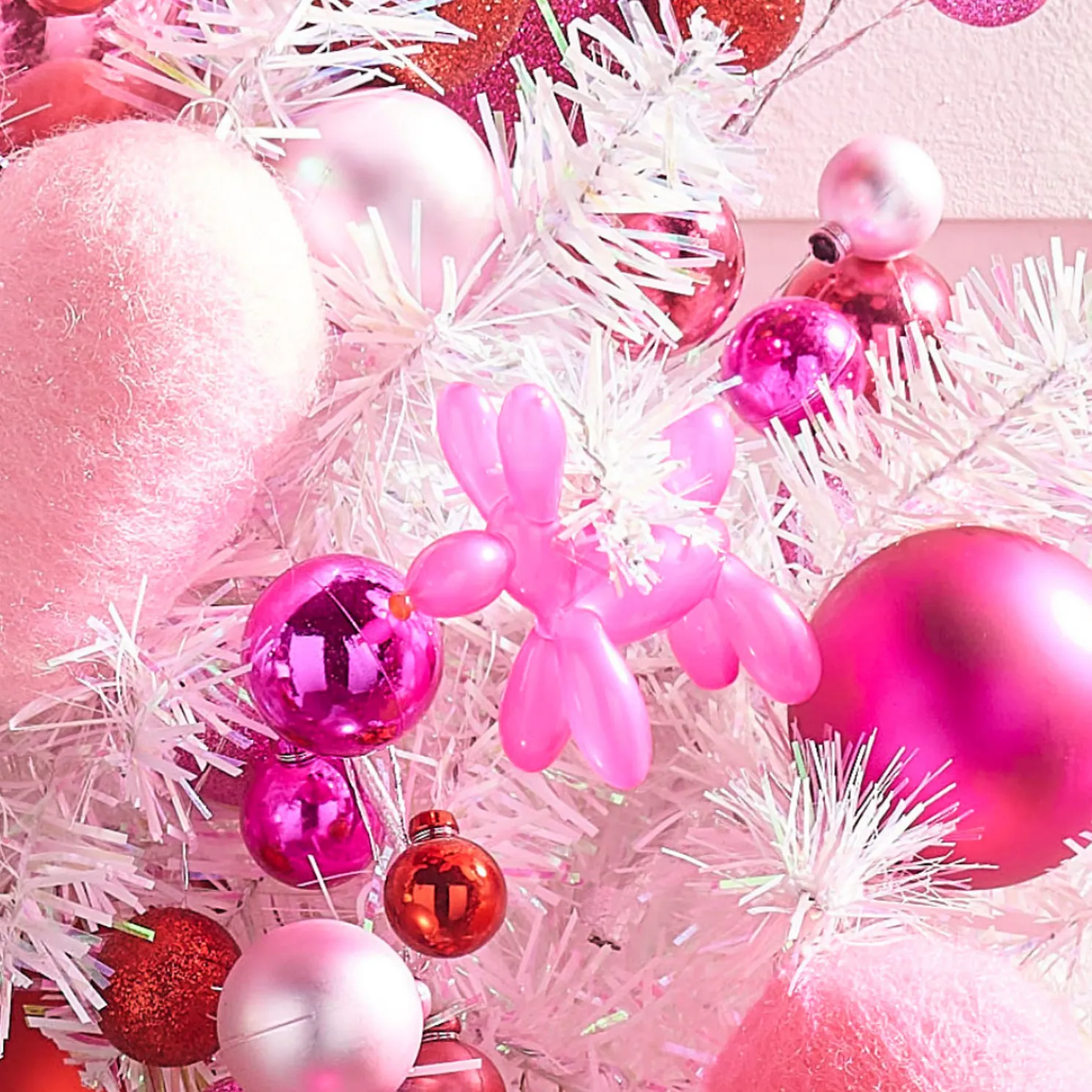 Raz 3.5" Pink Balloon Dog Glass Christmas Ornament 4452886