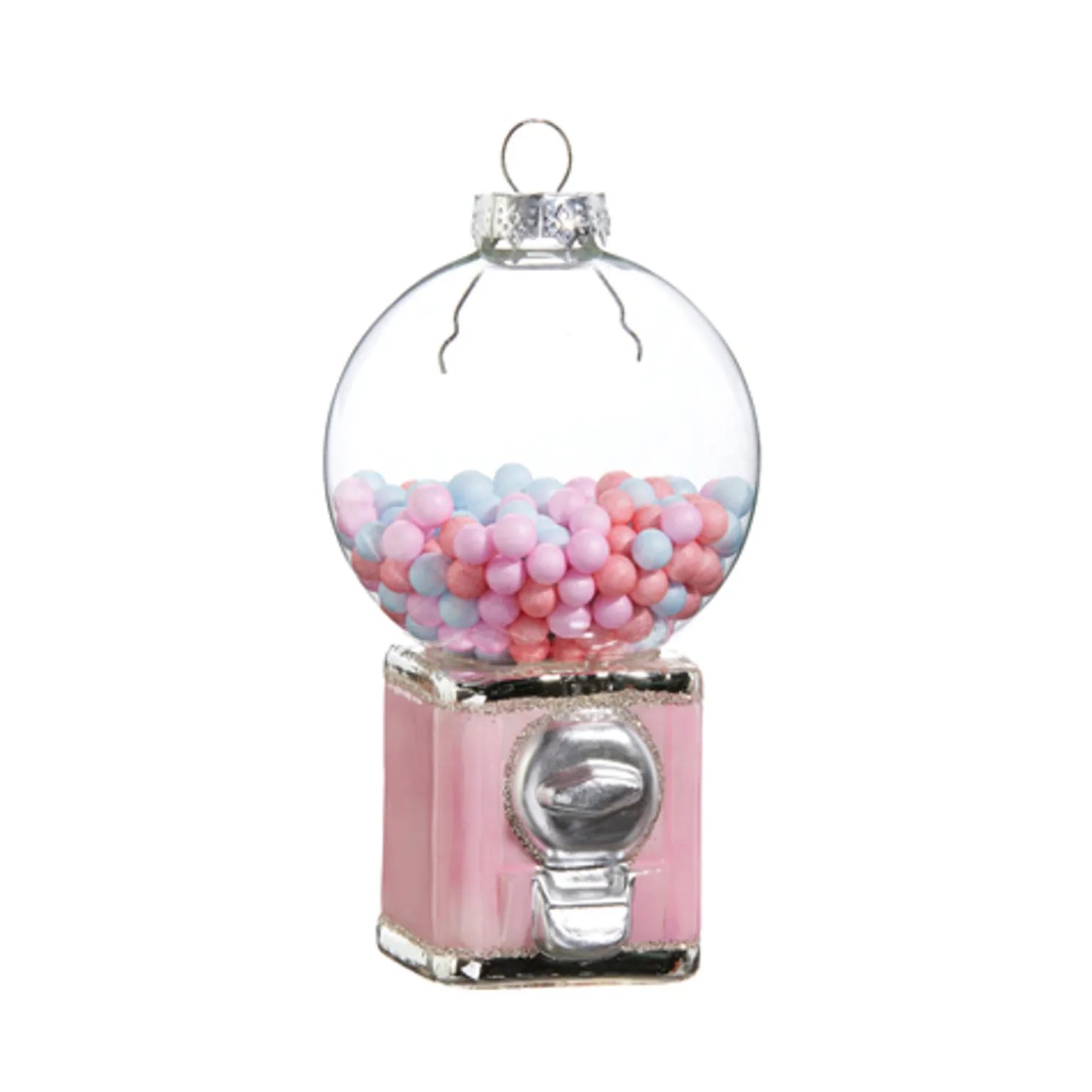 Raz 5" Pink Gumball Machine Glass Christmas Ornament 4424577