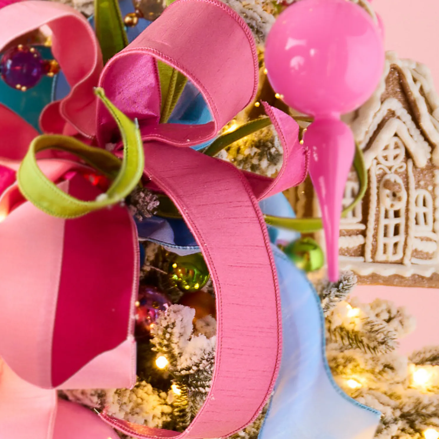 Raz 2.5" Pink Wired Christmas Ribbon R4527839
