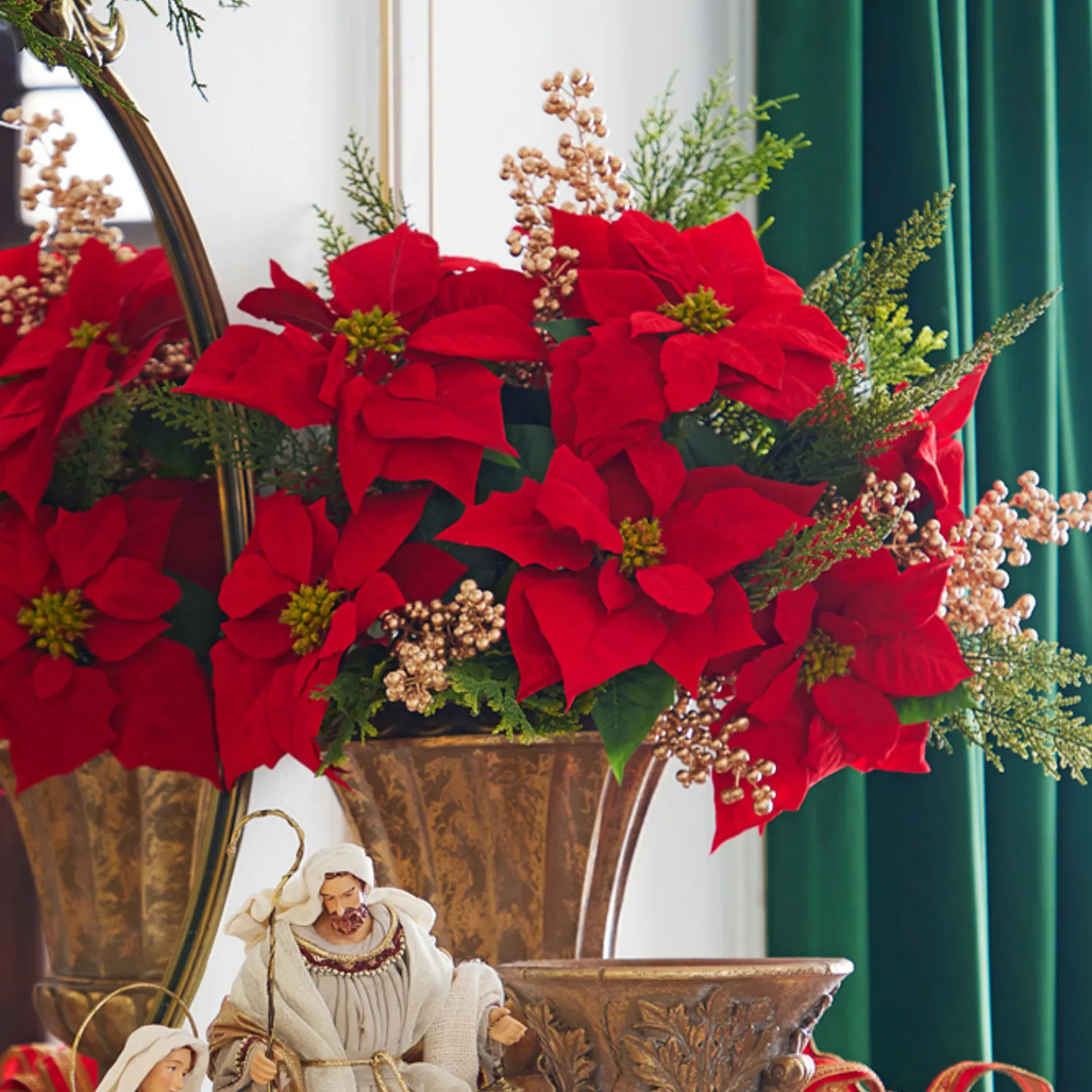 Raz 29" Poinsettia Bundle Christmas Tree Pick F4311636