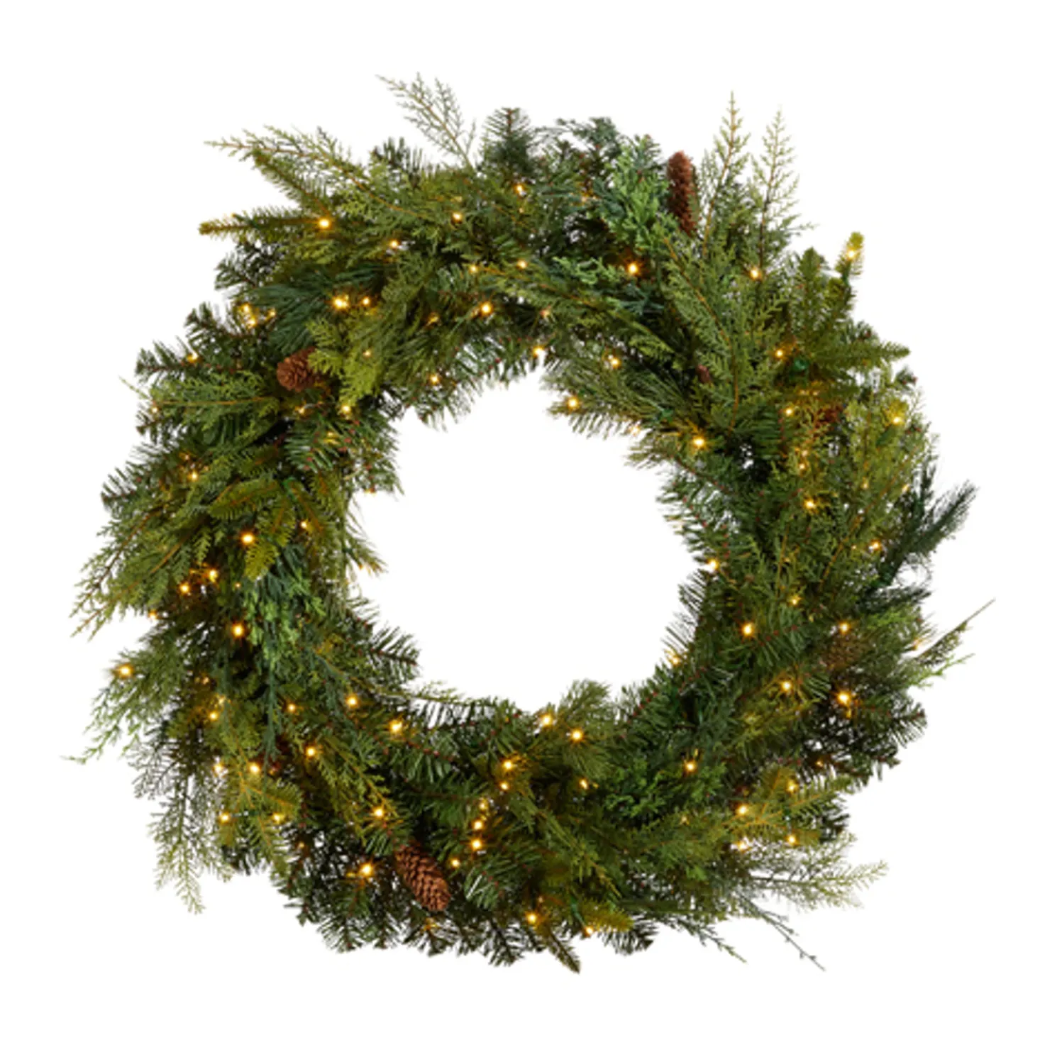 Raz 30" Pre-lit Blue Ridge Mountain Pine Real Feel Christmas Wreath W4409588