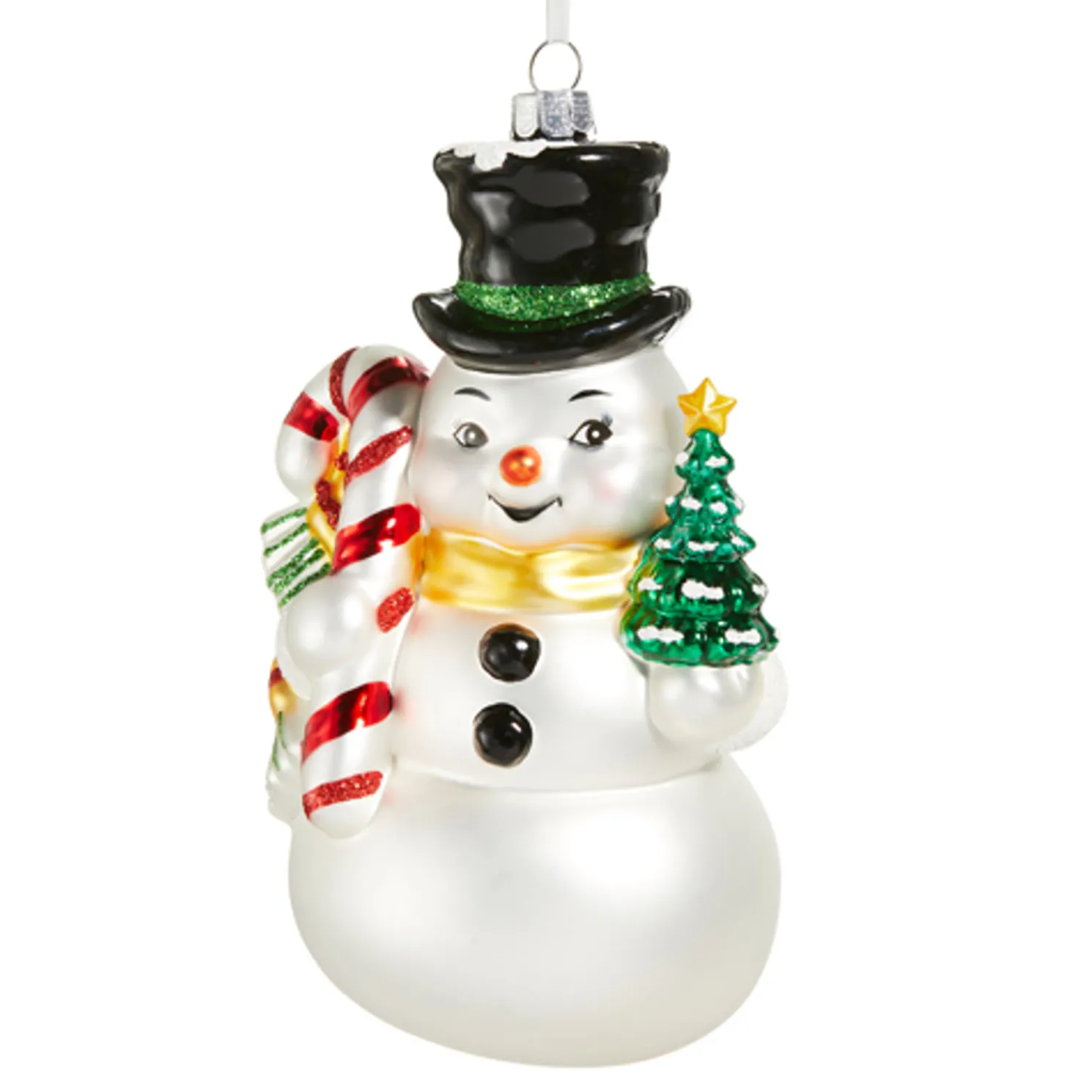 Raz 6" Quintessential Snowman Glass Christmas Ornament 4552863