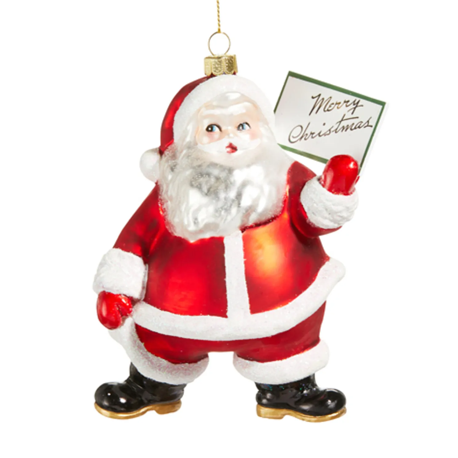 Raz 5.5" Quintessential Santa Glass Christmas Ornament 4552862