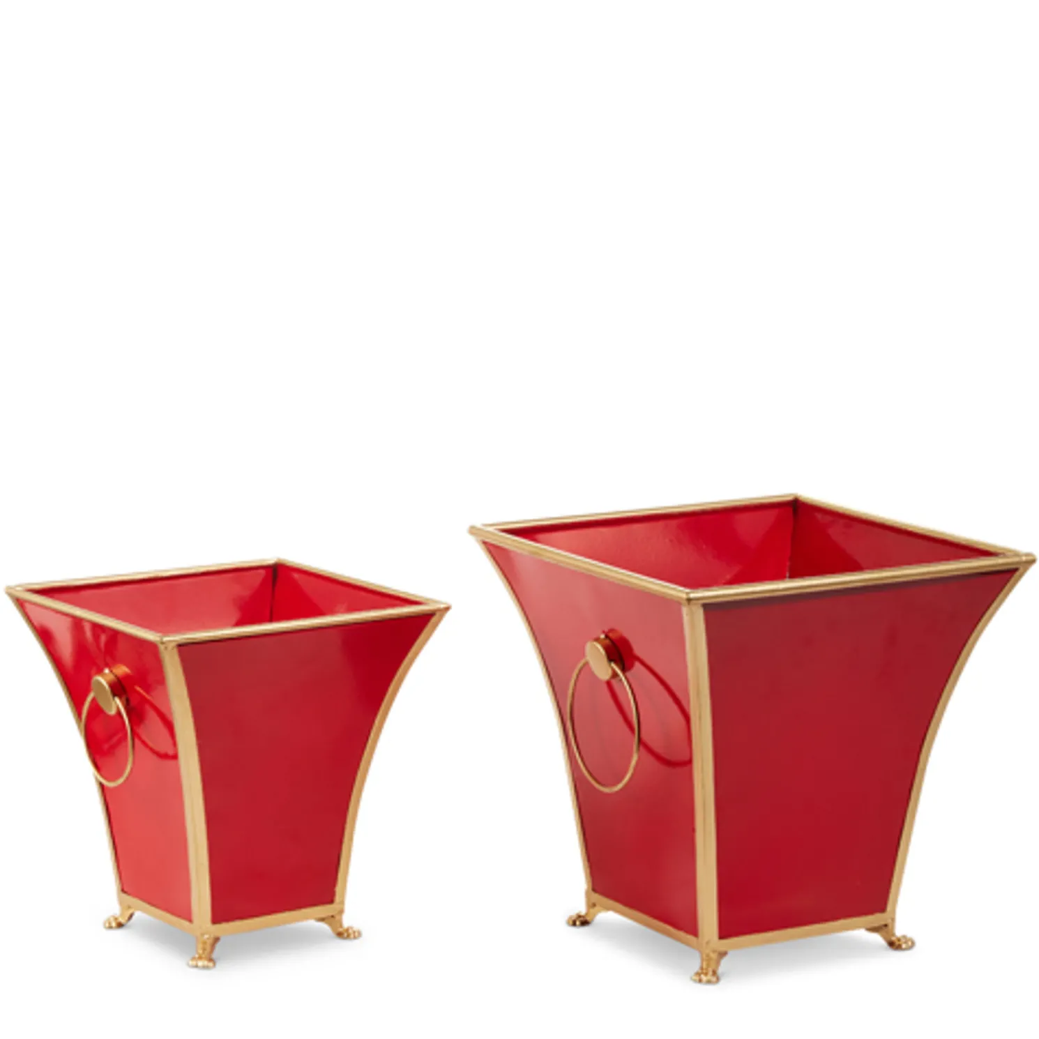 Raz 12.25" Red and Gold Cache Pots Christmas Decoration 4559154