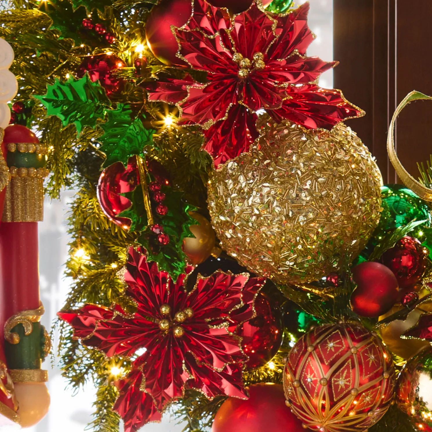 Raz 24" Red Foil Poinsettia Stem Christmas Tree Pick F4502415