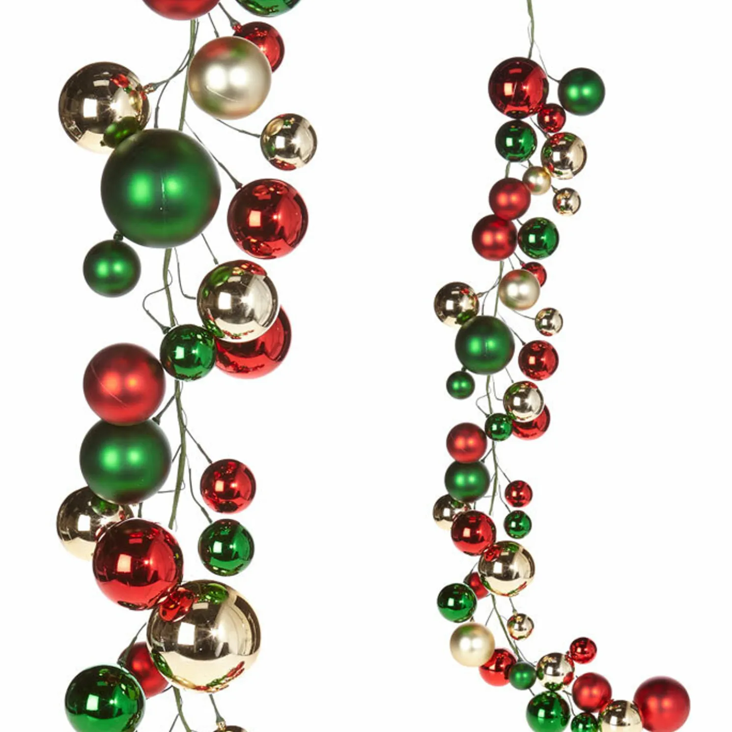Raz 4' Red, Gold, and Green Ball Christmas Garland G3832768