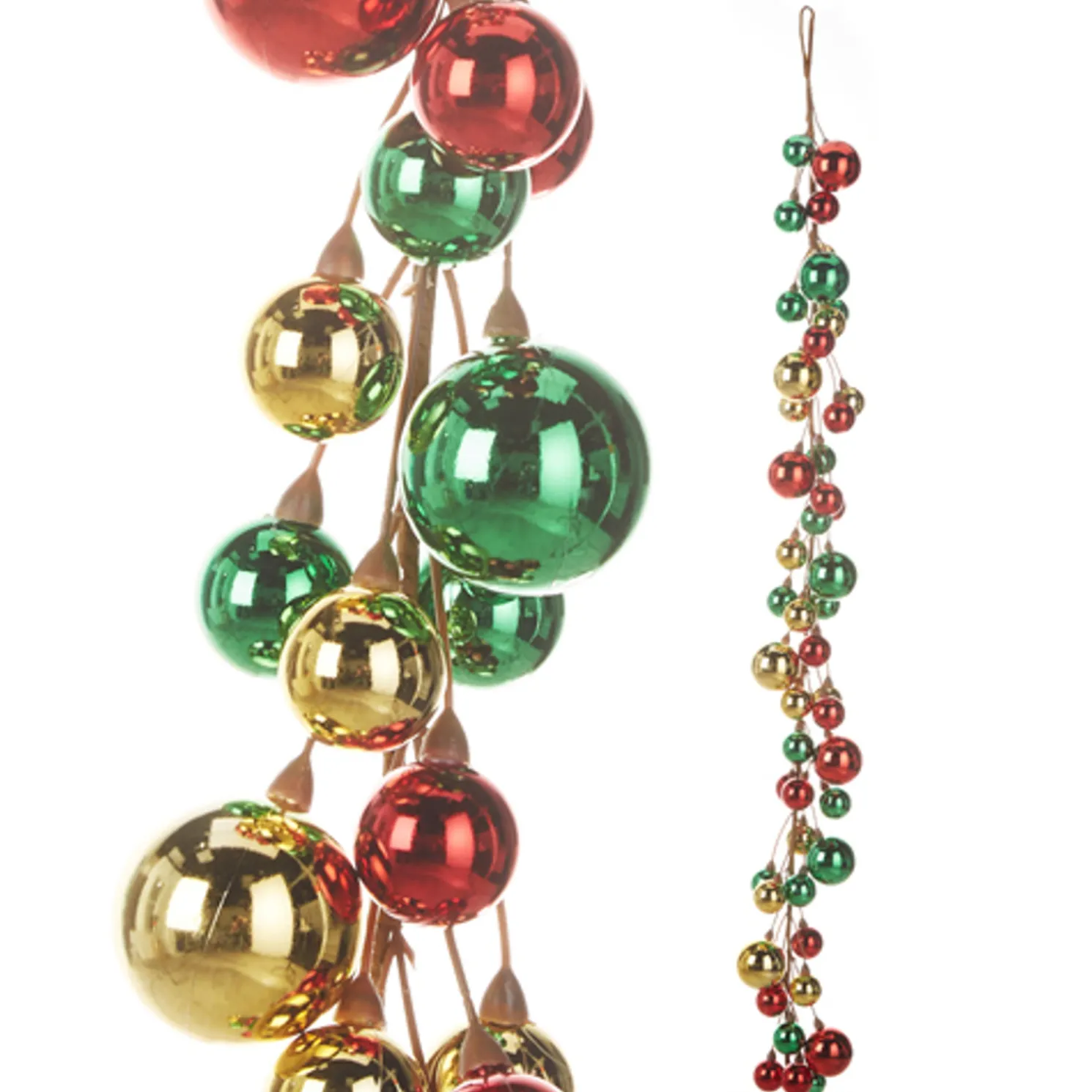 Raz 4' Red, Green, and Gold Ball Garland G4316250