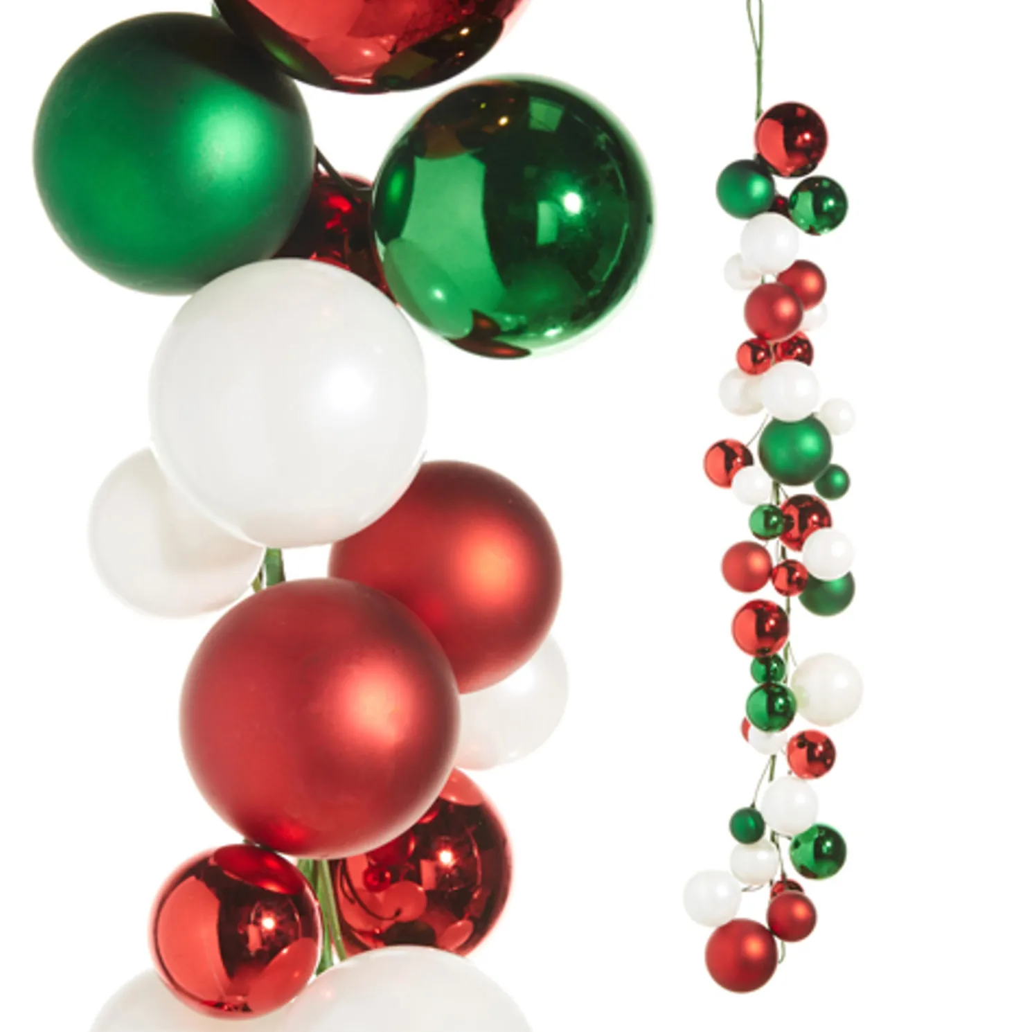 Raz 4' Red, Green, and White Ball Garland G4332703