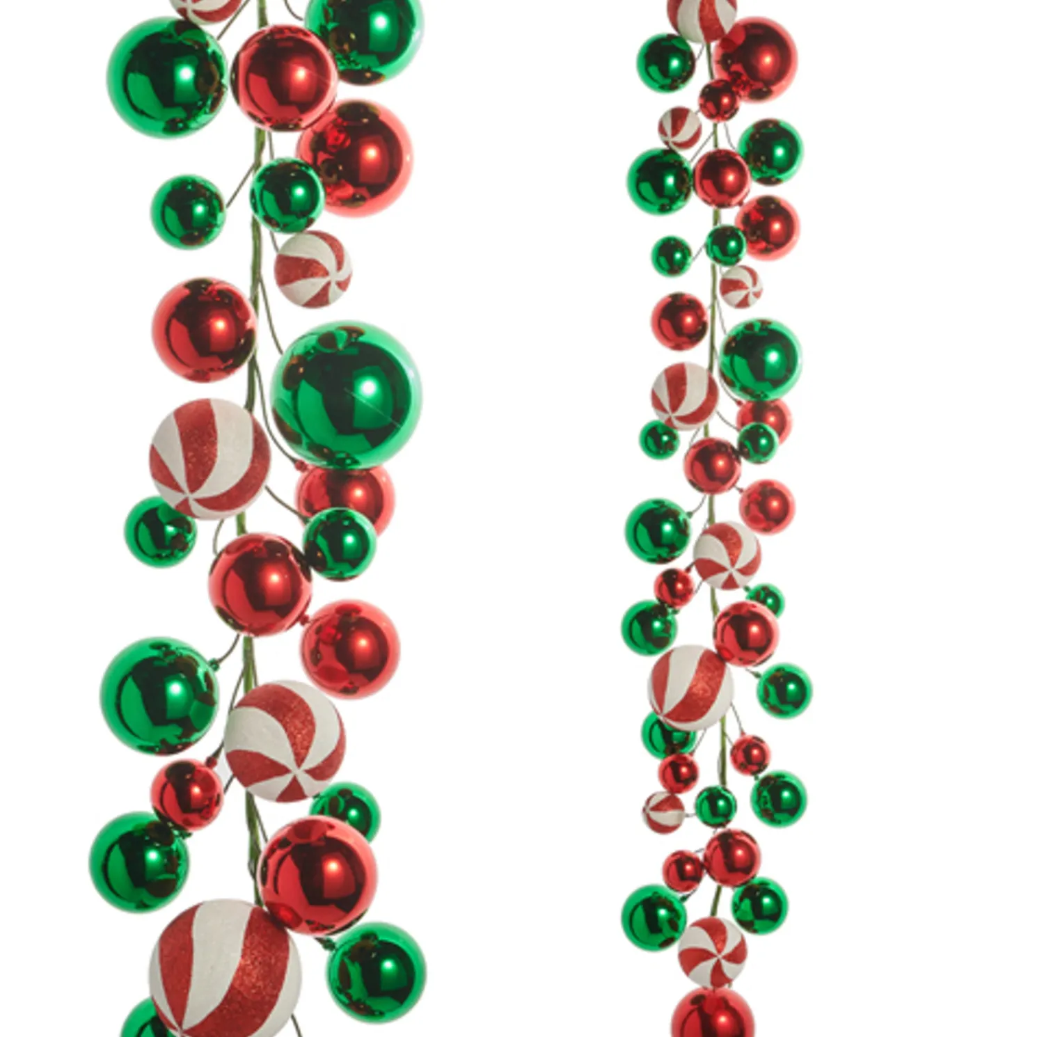 Raz 4' Red, Green, and Peppermint Ball Garland G4532778