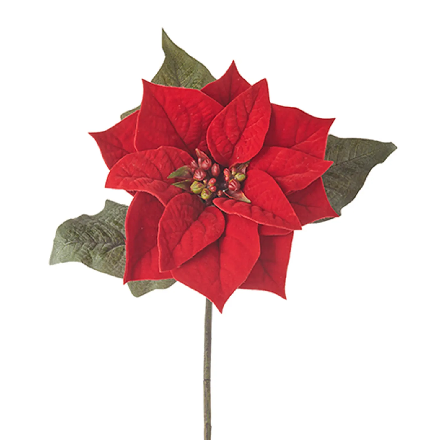 Raz 26" Red Poinsettia Stem Christmas Tree Pick F4202497