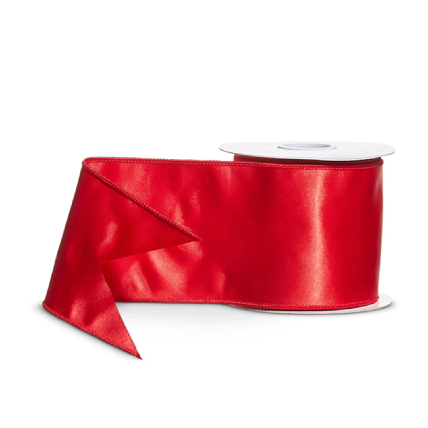Raz 4" Red Satin Wired Christmas Ribbon R4571846