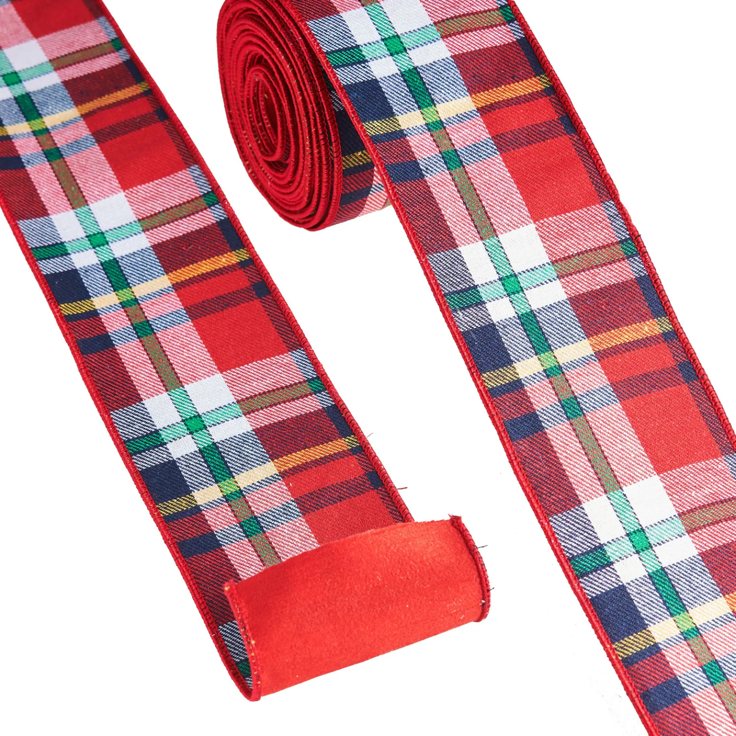 Raz 4" Red Tartan Plaid Wired Christmas Ribbon R4171882