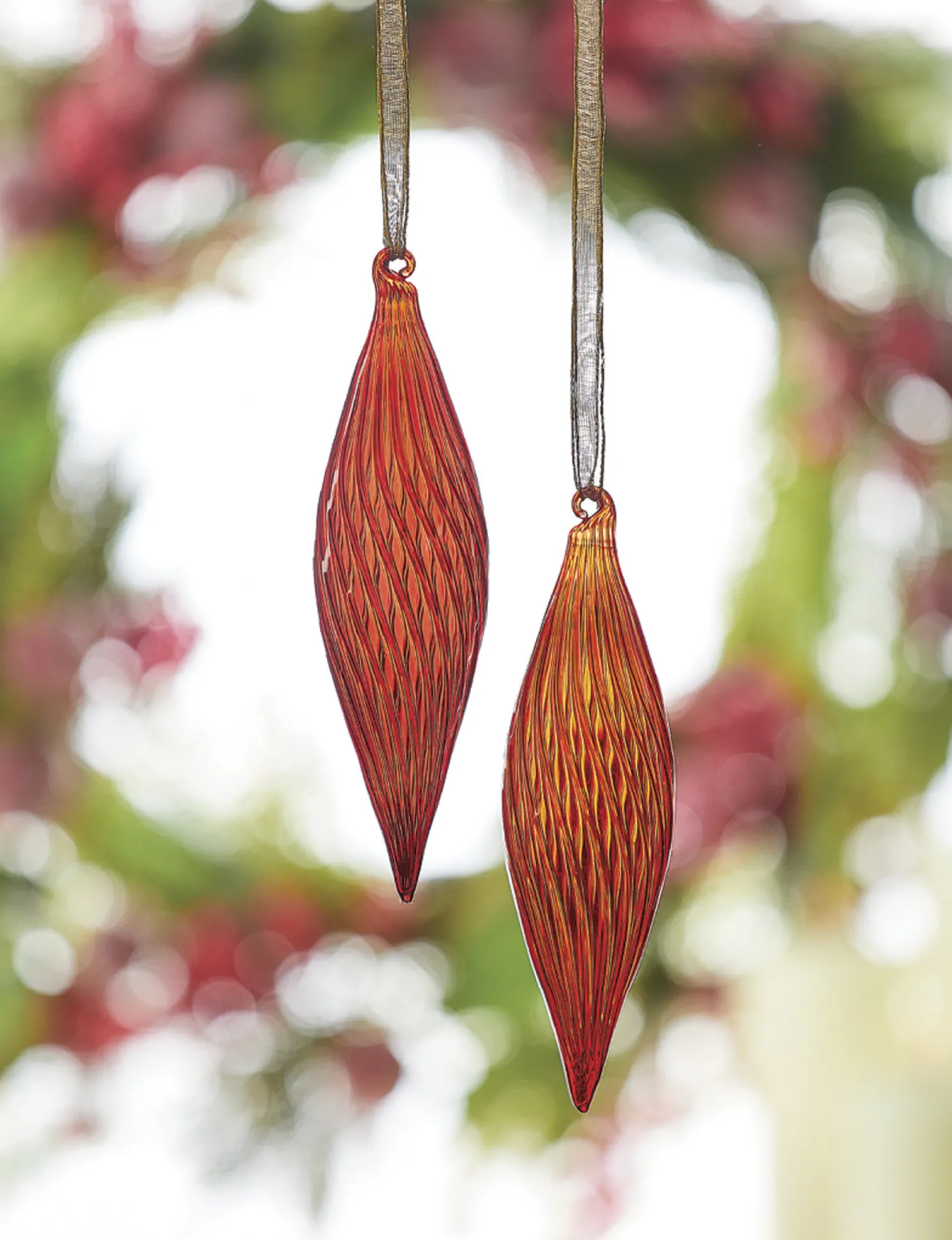 Raz 8" Red Teardrop Glass Christmas Ornament 4222877