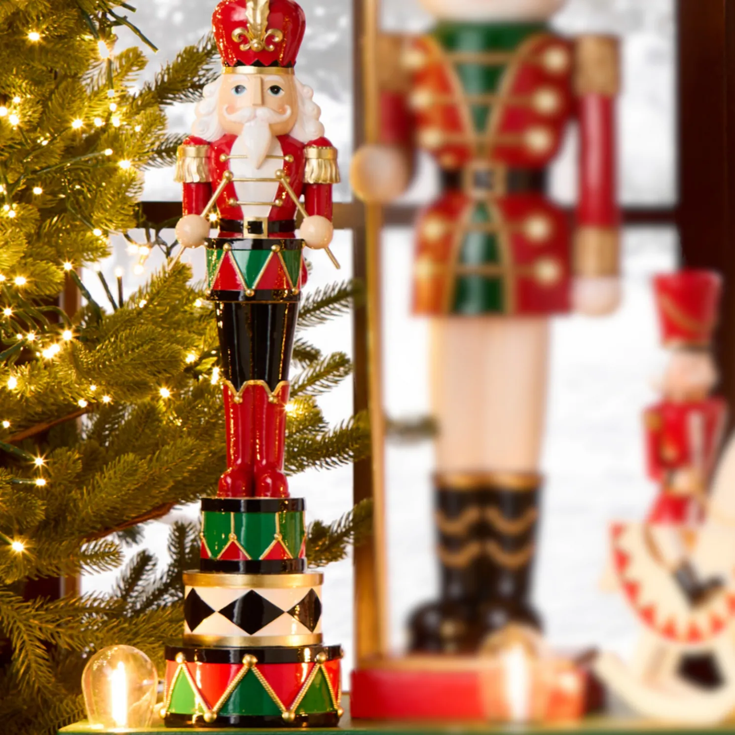 Raz 18" Red, White, and Green Nutcracker Christmas Figure 4512262