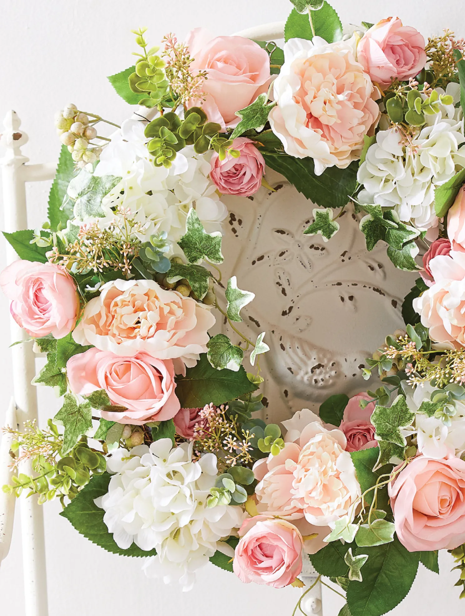 Raz 24" Rose and Hydrangea Easter Wreath W4202061