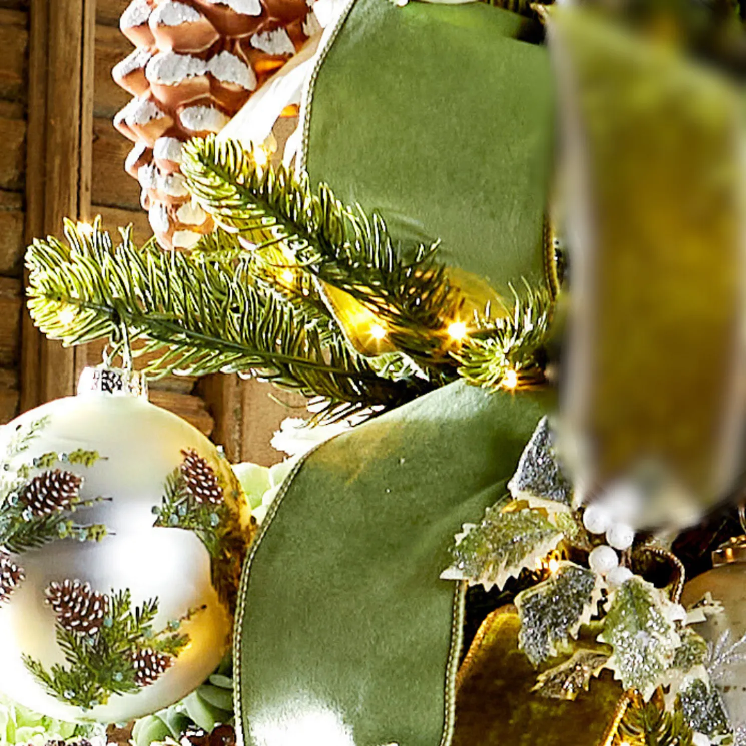 Raz 4" Sage Green Velvet Wired Christmas Ribbon R4552166