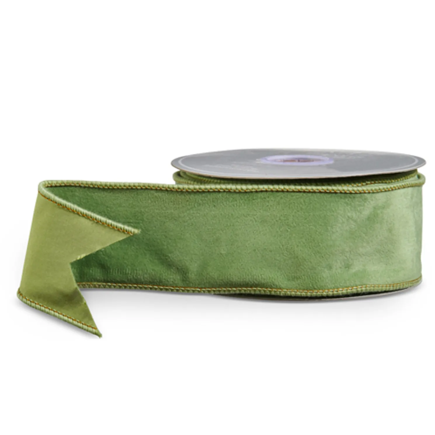 Raz 2.5" Sage Green Velvet Wired Christmas Ribbon R4552167
