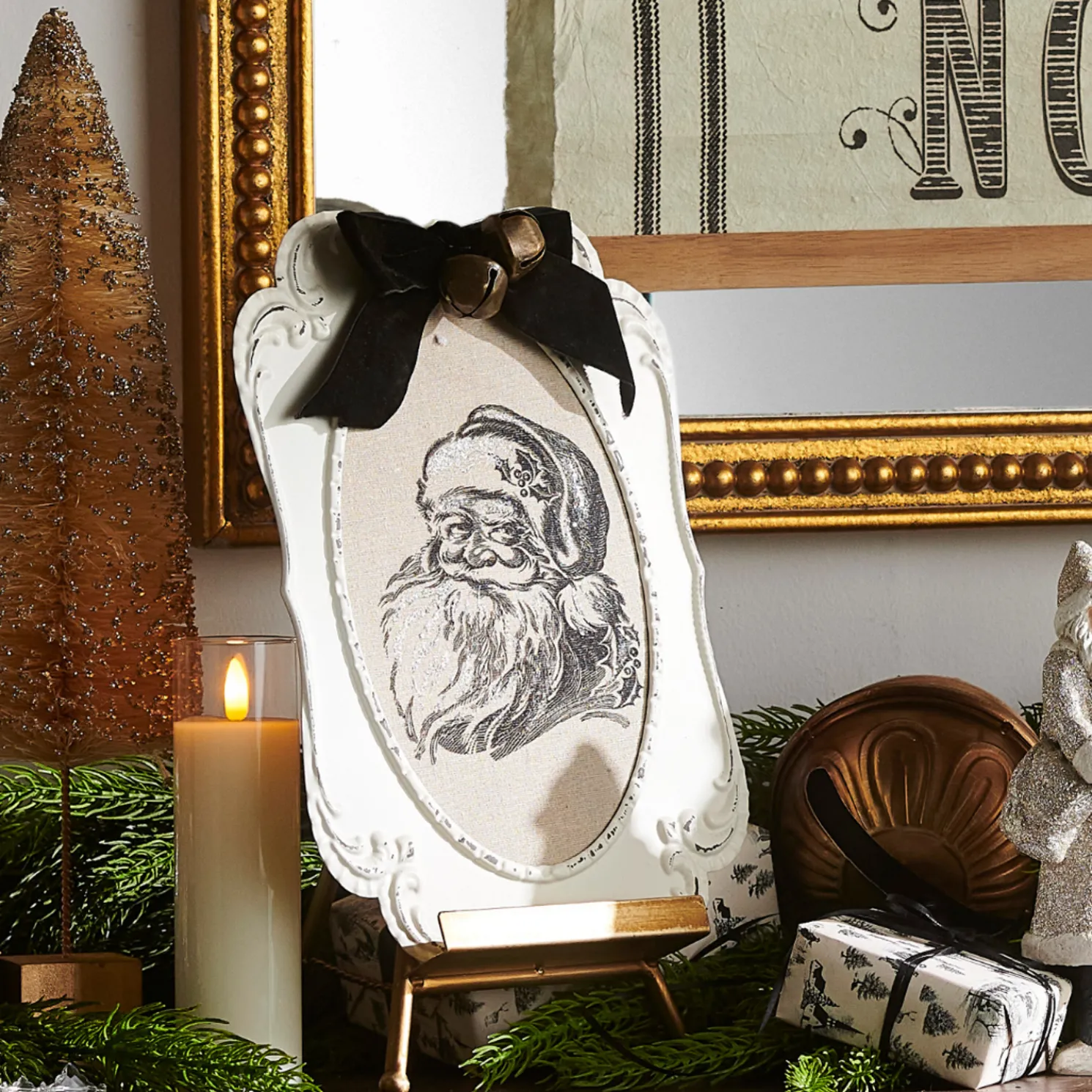 Raz 12" Santa Embossed Christmas Wall Art 4521347