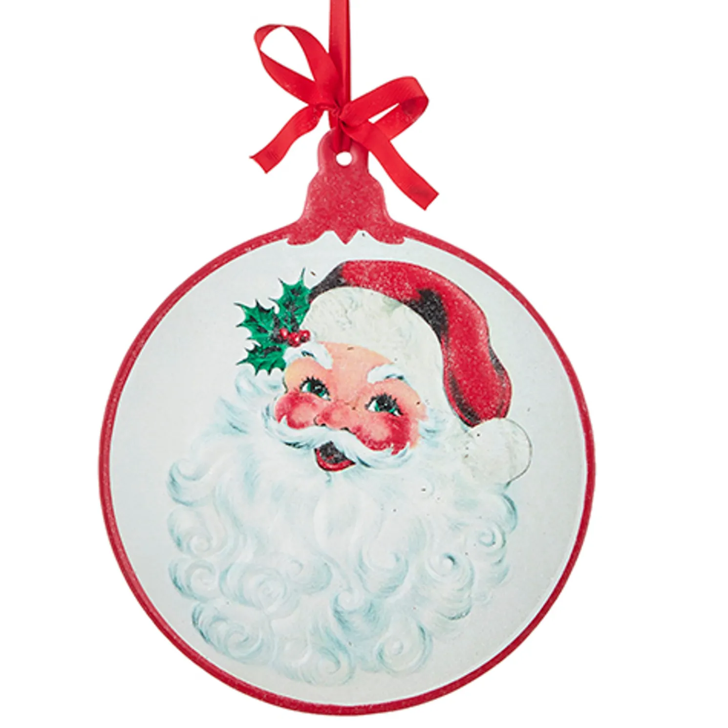 Raz 11.25" Santa Embossed Metal Wall Christmas Ornament 4221322