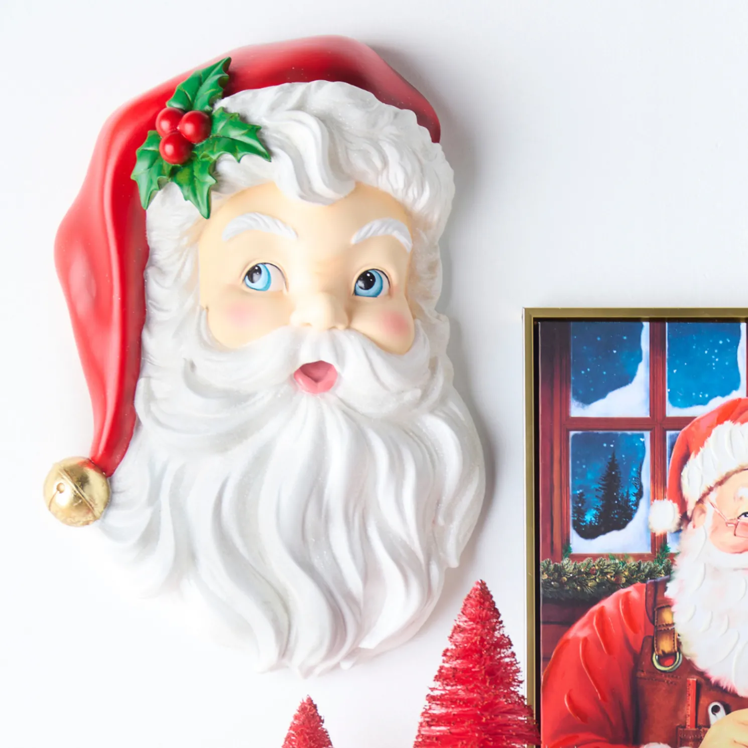 Raz 19" Santa Face Wall Plaque Christmas Decoration 4510290