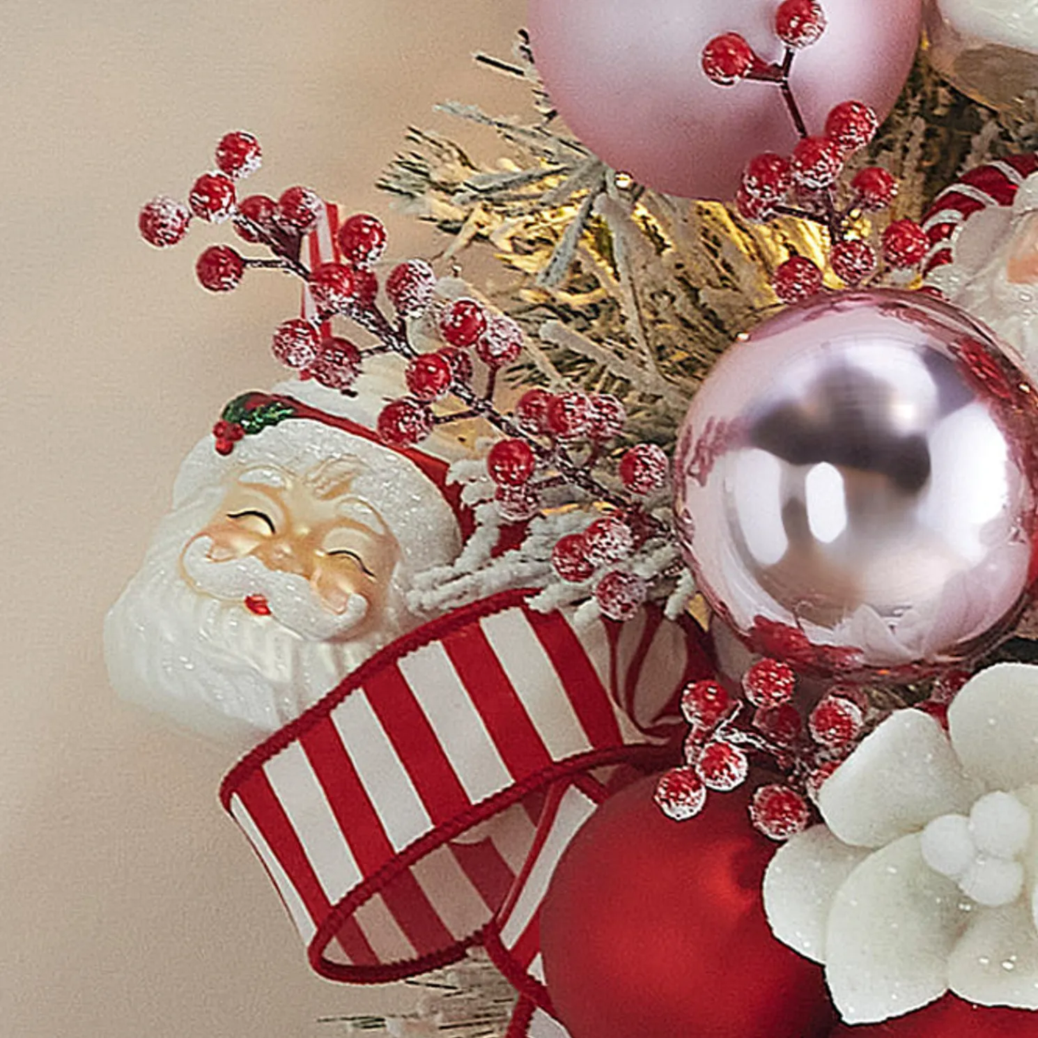 Raz 4" Santa Mug with Whipped Cream Glass Christmas Ornament 4320882