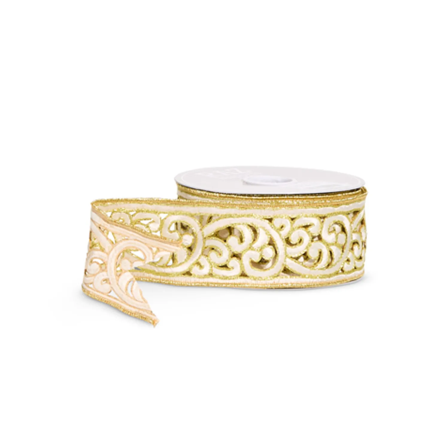 Raz 2.5" Scroll Lace Wired Christmas Ribbon R4571873