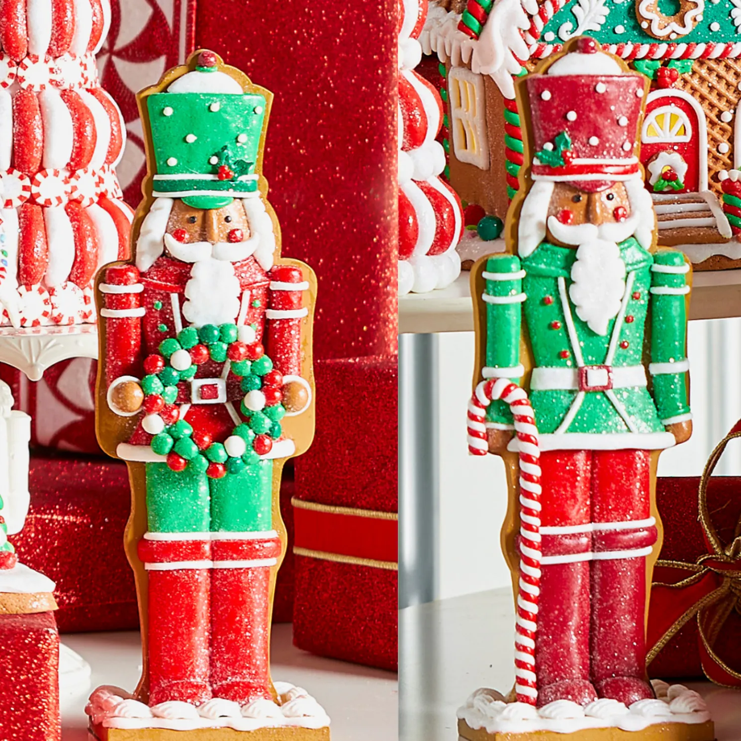 Raz 12" Set of 2 Christmas Gingerbread Nutcracker Christmas Decoration 4516439