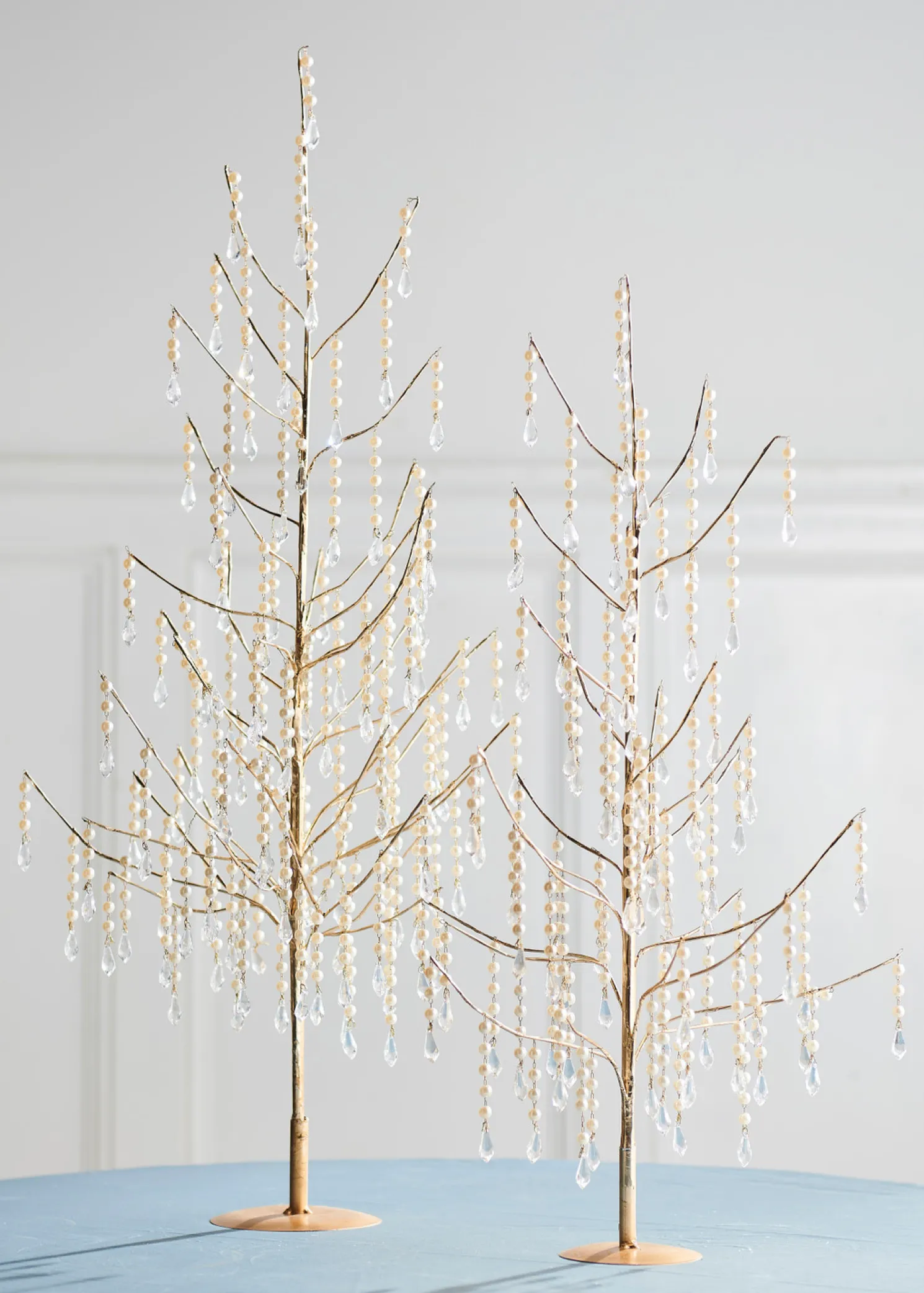 Raz 29.5" Set of 2 Dripping Pearl Trees Christmas Decoration 4517612