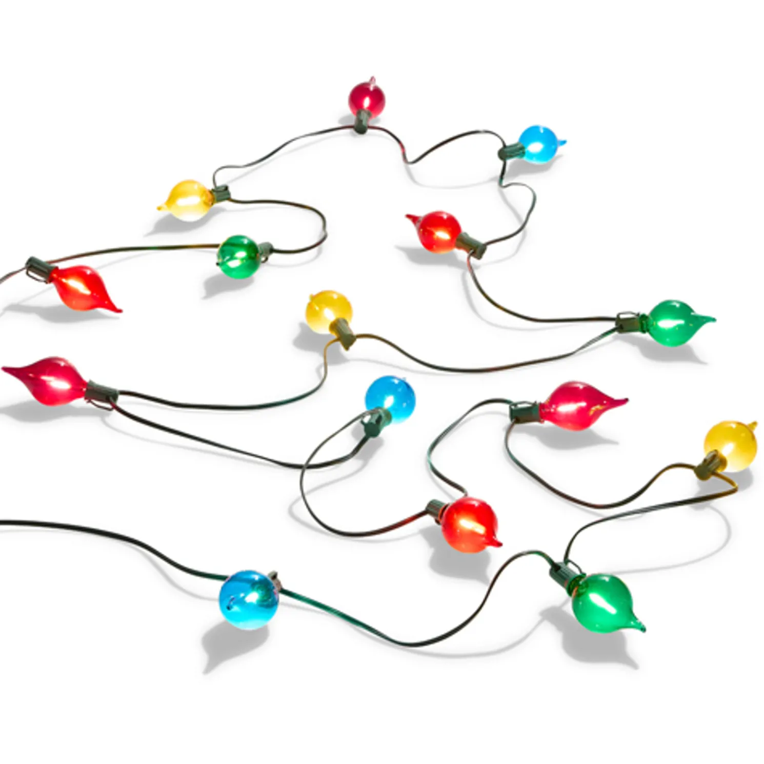 Raz 14' Shiny Kismet LED String Multicolor Christmas Lights on Green Wire L4537021