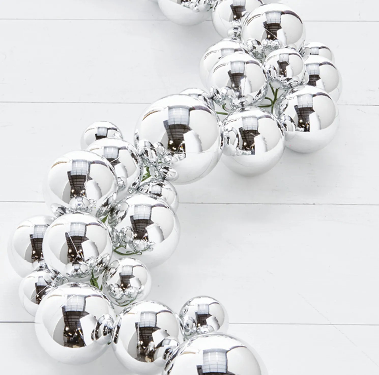 Raz 4' Silver Ball Christmas Garland G3832769