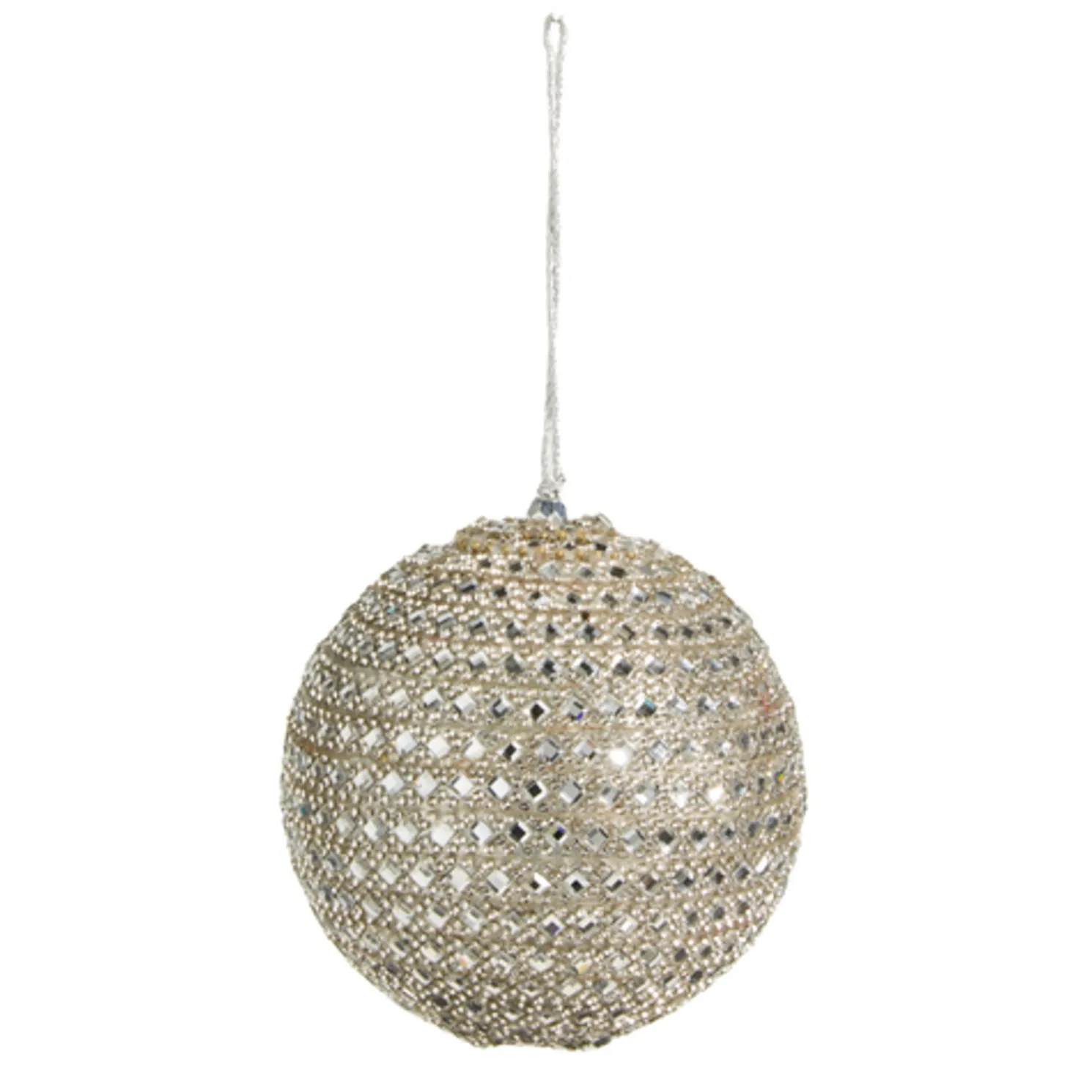 Raz 4" Silver Jeweled Christmas Ball Ornament 4327314