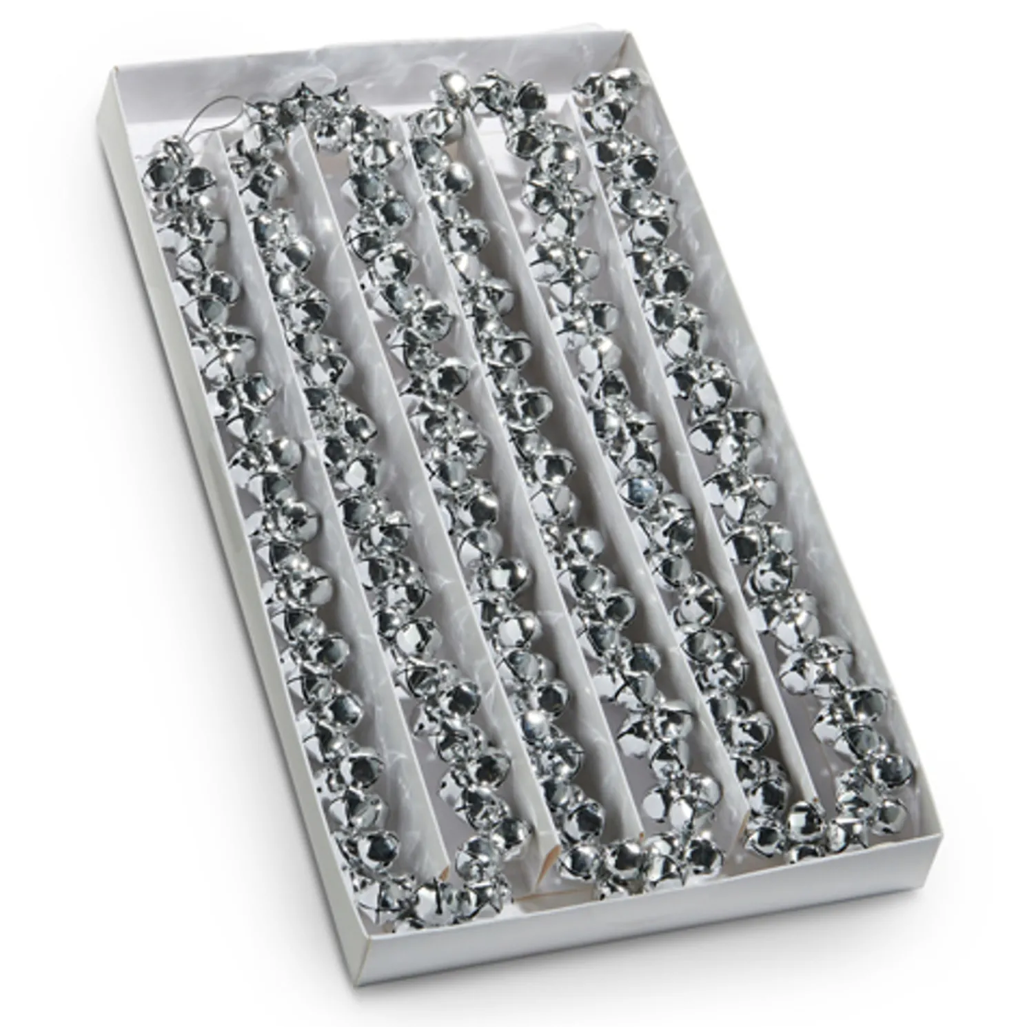 Raz 6' Silver Jingle Bell Christmas Tree Garland G4532822