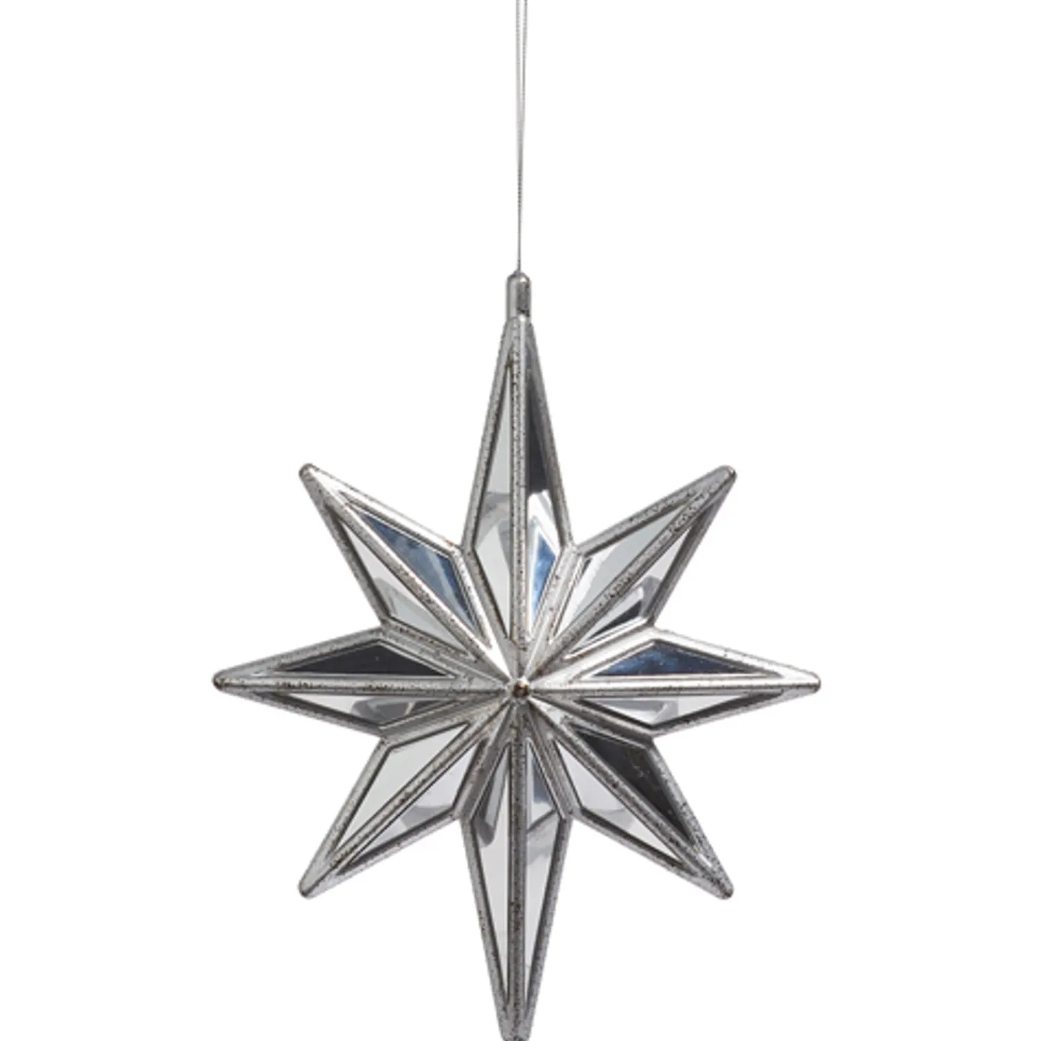 Raz 10.5" Silver Mirrored Star Christmas Ornament 4416409