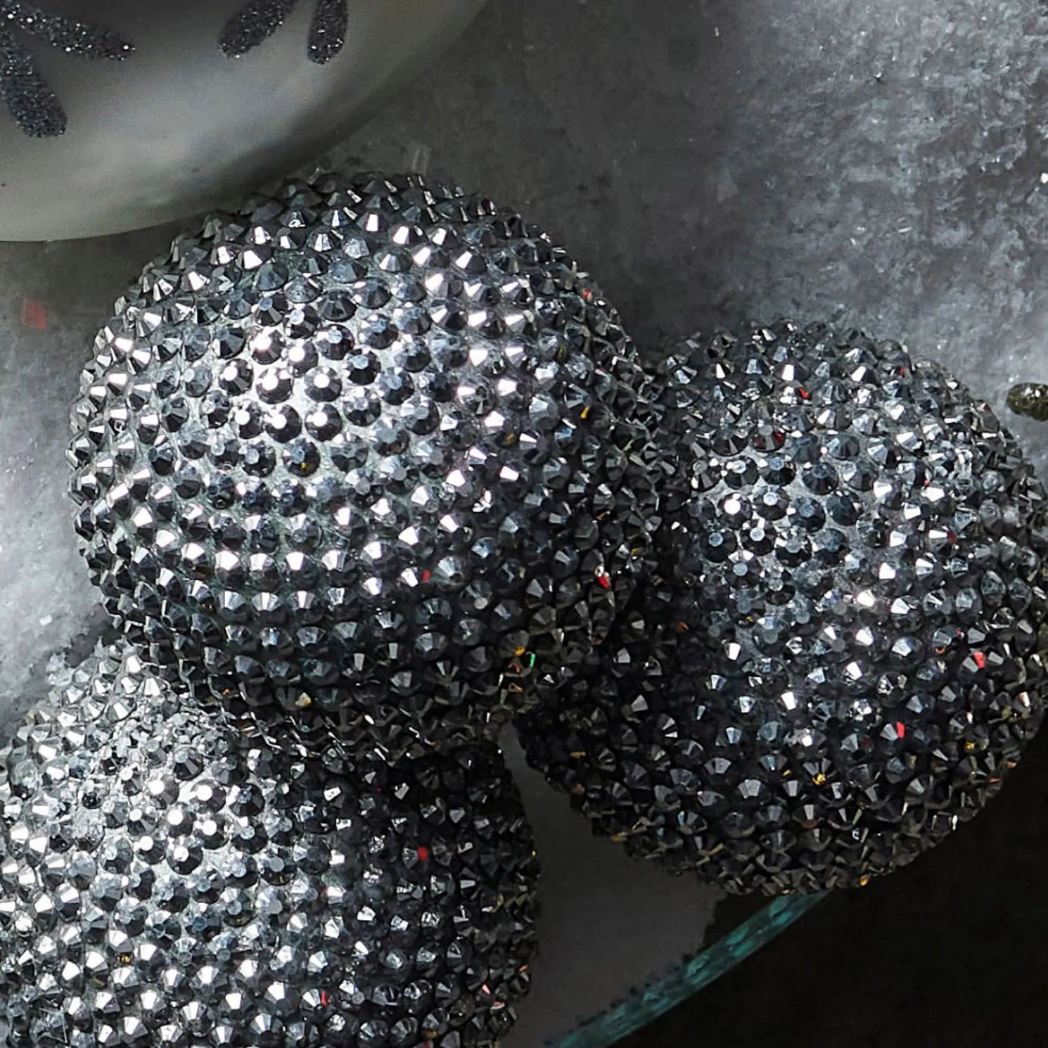 Raz 2.25" Silver Rhinestone Ball Christmas Ornament 4403625